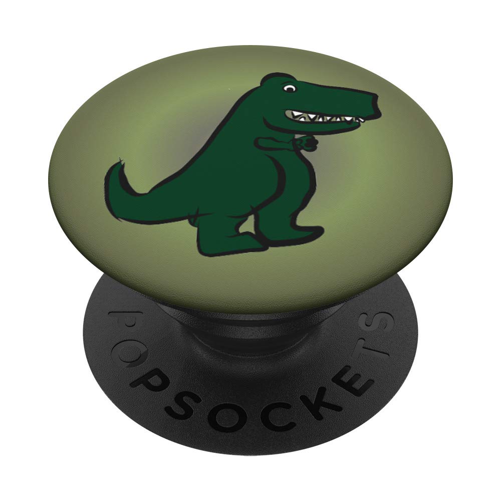 Durable Green Cartoon Dinosaur PopSockets Phone Grip & Stand - Perfect for iPhone, Samsung & Tablets | Great for Gaming, Selfies & Daily Use