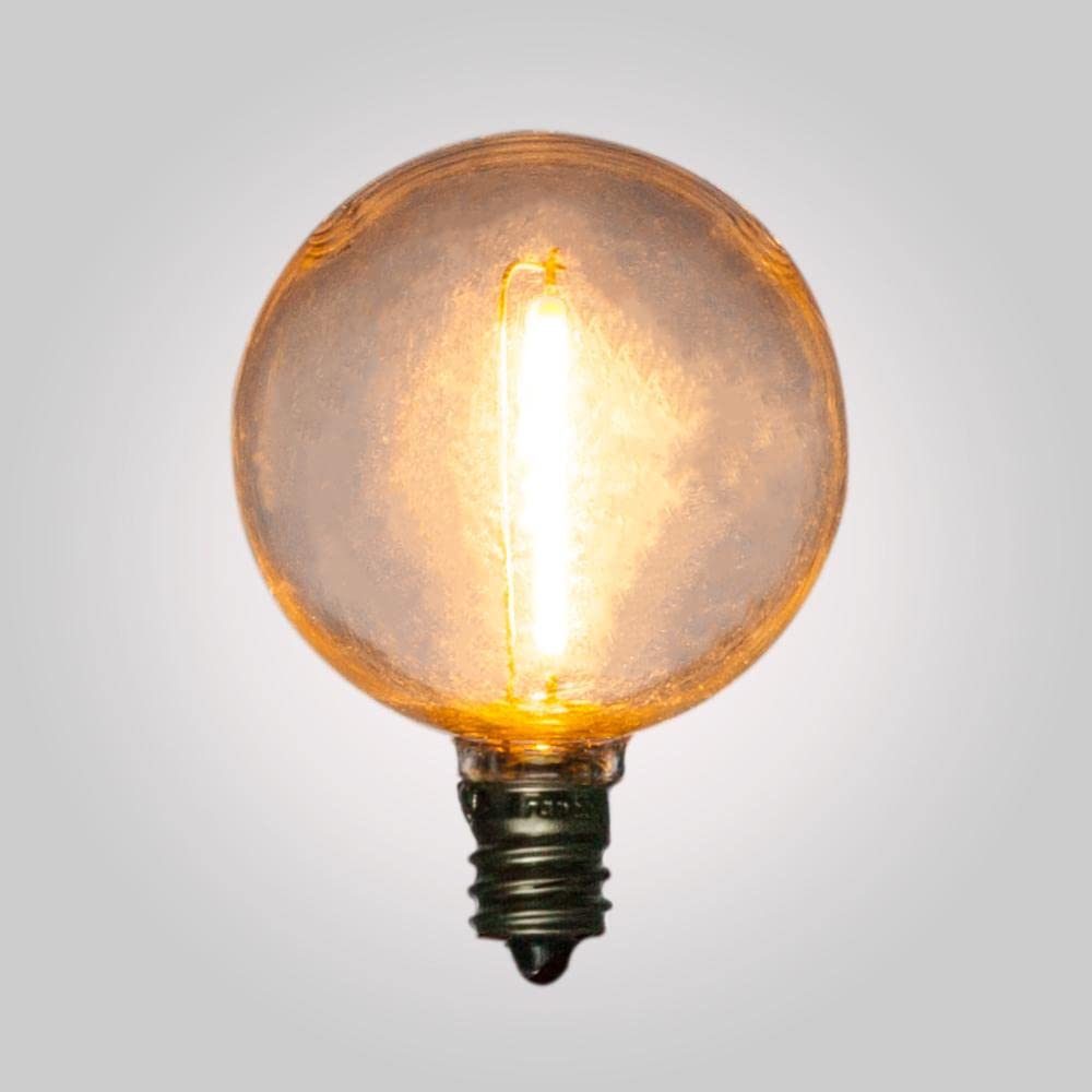 51 FT Shatterproof LED Outdoor String Lights - 50 Socket E12 C7 Base, White Cord G50-2 Inch (0.5W) for Patio, Garden, Backyard, Wedding & Party Decor - PaperLanternStore.com