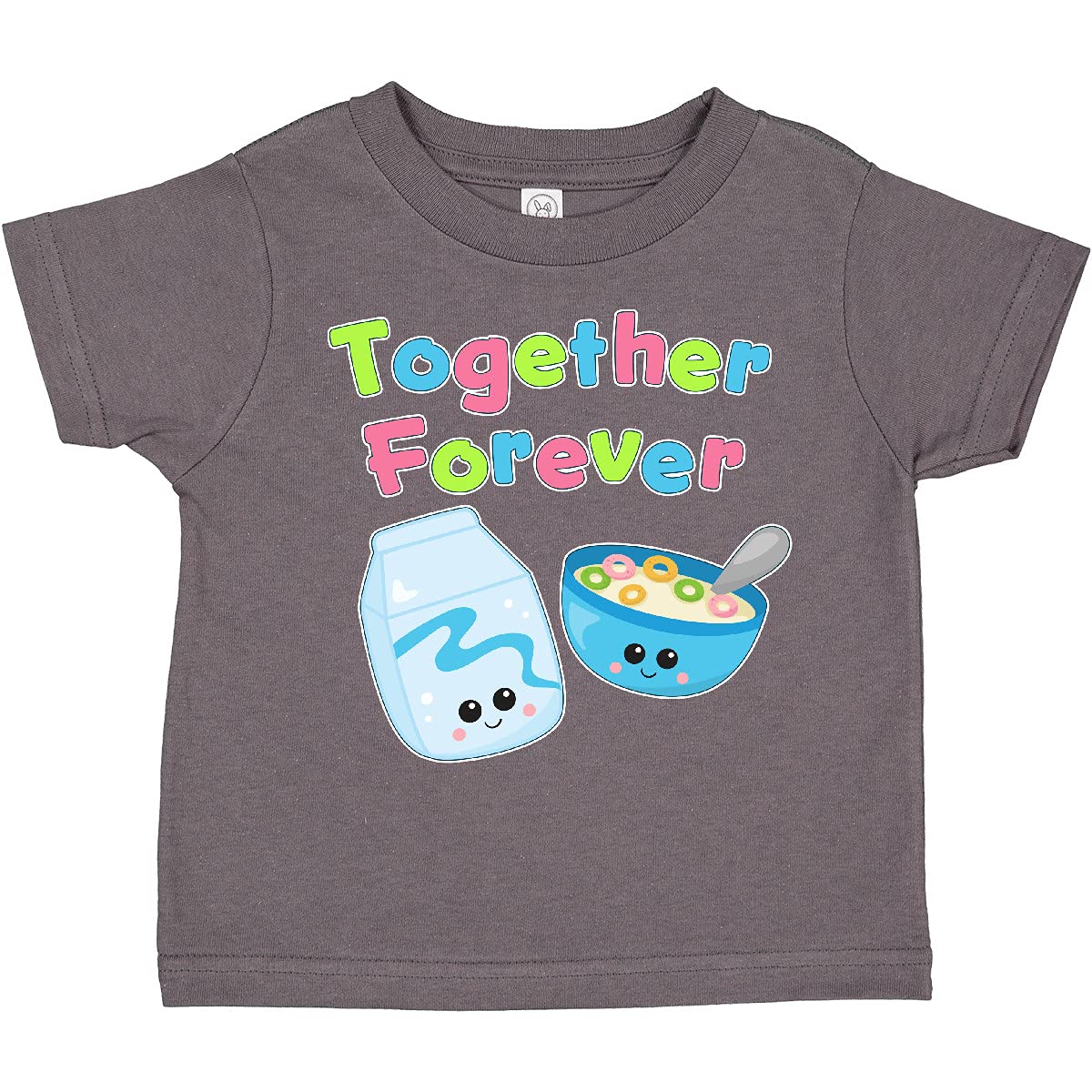 Inktastic Together Forever - Milk and Cereal Toddler T-Shirt | Cute Matching Outfits for Siblings & Family Photos | Soft Cotton Baby Tee for Everyday Wear & Special Occasions
