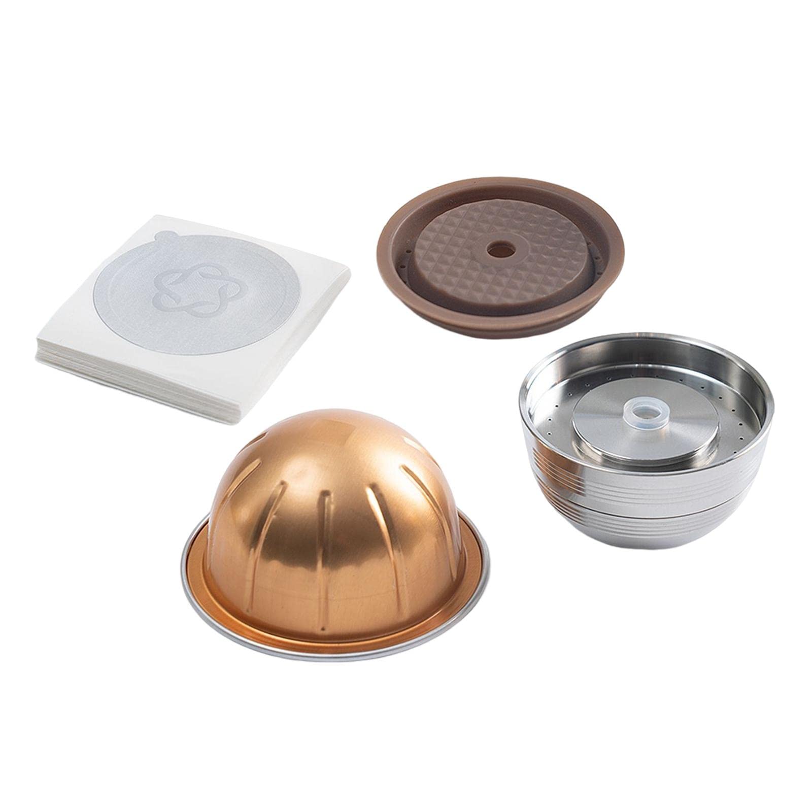 Premium Stainless Steel Coffee Pod Tamper Spoon & Brush Set - Refillable Espresso Cup for Keurig, Nespresso & Coffee Makers | Reusable Accessories for Home Baristas & Coffee Lovers
