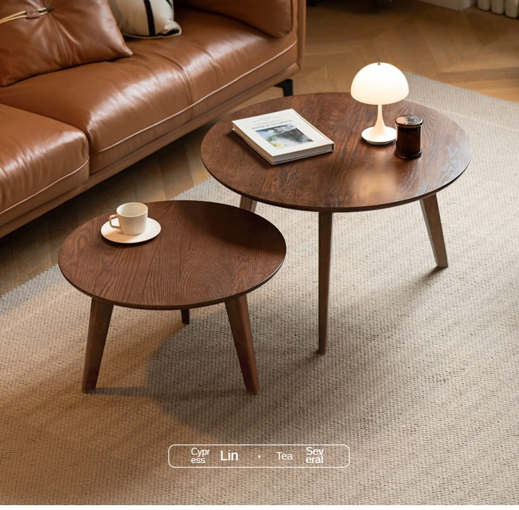 Solid Walnut Round Coffee Table - Natural Wood Dining Table for Living Room, Office, or Lounge - Stylish and Durable Home Decor