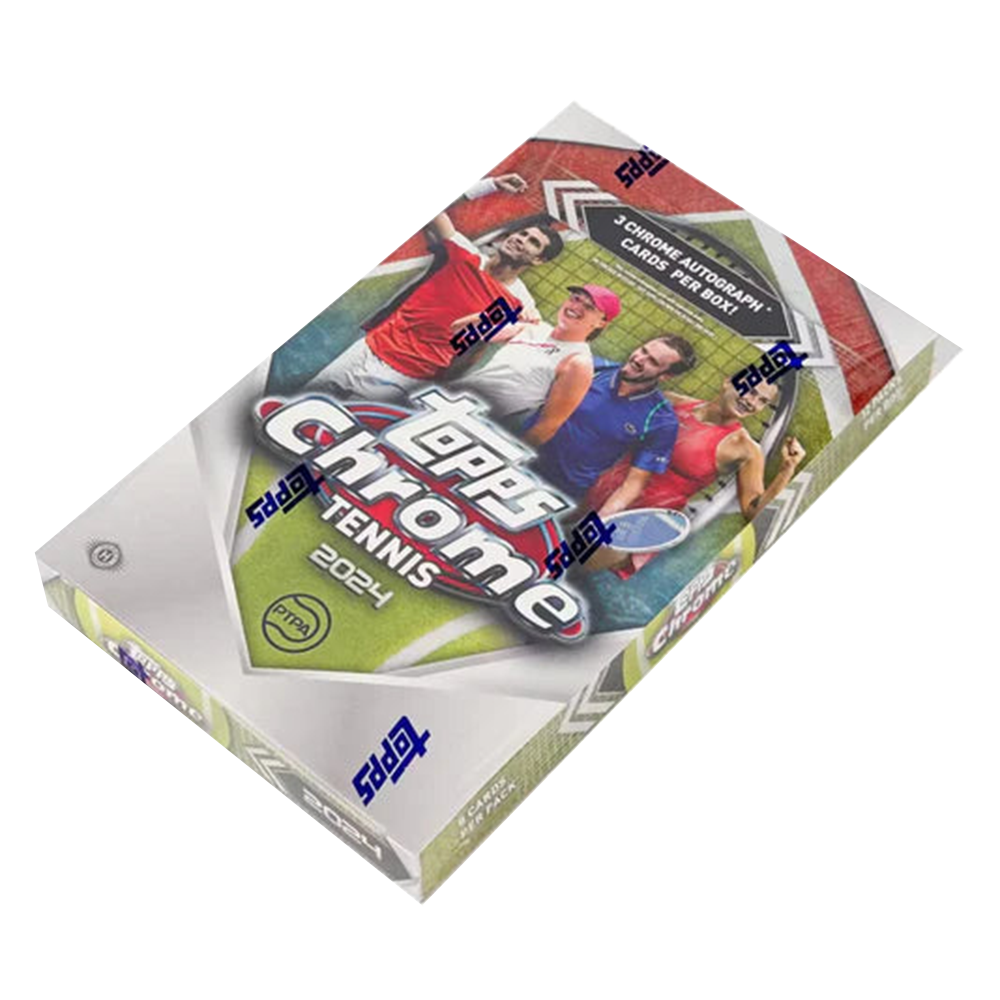 2024 Topps Chrome Tennis Hobby Box - Premium Trading Cards Collection for Collectors & Fans - Perfect for Tournaments, Gifts & Display
