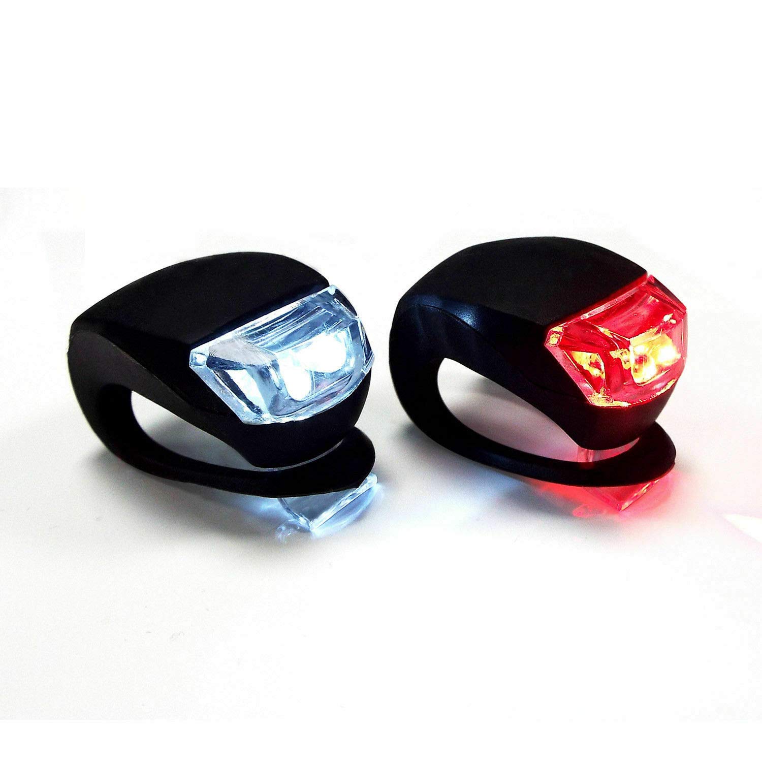 Waterproof Bike Light Set - Super Bright Front & Rear Bicycle Lights for Night Cycling, Mountain Roads - Easy Install Silicone Mount - Brighter Than Helmet Lights - Perfect for Commuting, Trail Riding & Safety Visibility