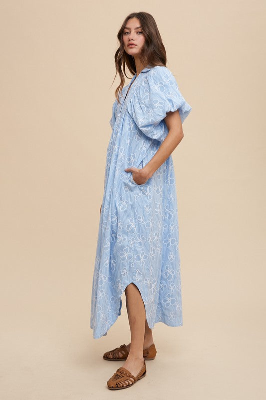 Floral Smock Puff Sleeve Summer Dress for Women - Perfect for Beach Vacations, Garden Parties & Date Nights