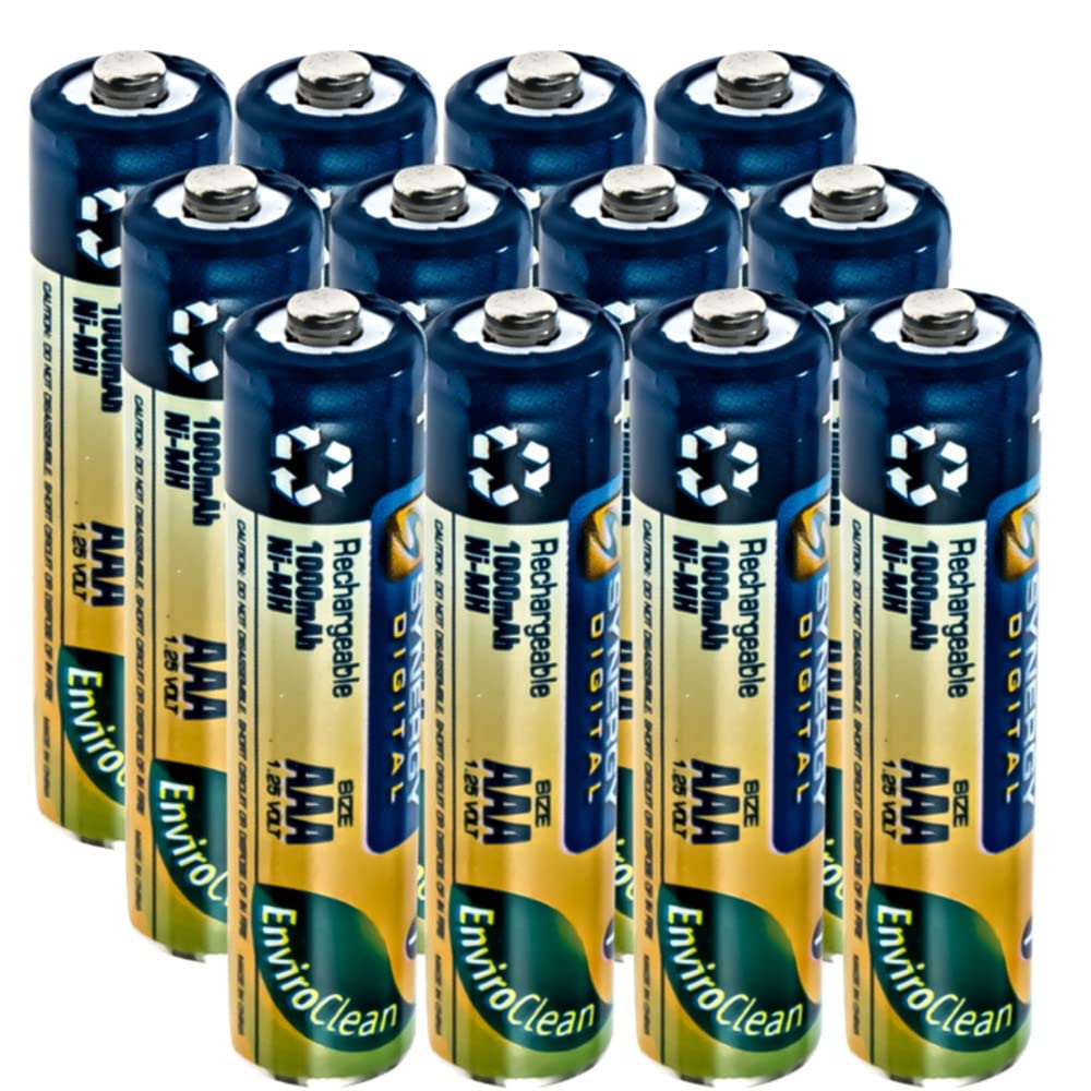 Synergy Digital Rechargeable AAA Ni-MH Batteries (1.25V 1000mAh) - 12 Pack - Compatible with Panasonic KX-TGF57 Cordless Phone - Perfect for Home Office & Wireless Phone Systems