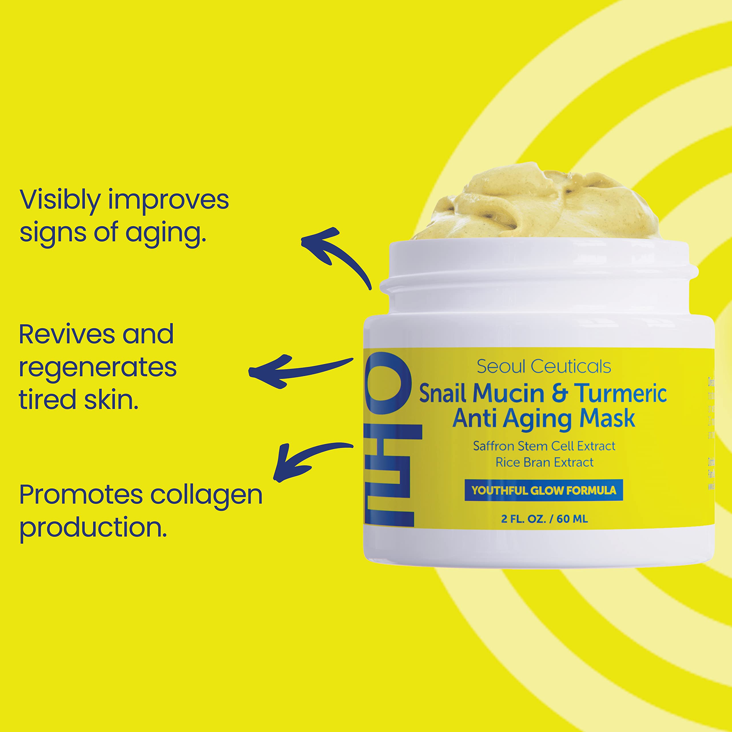 Korean Snail Mucin Turmeric Face Mask - Anti-Aging K-Beauty for Youthful Glow | Skincare & Spa Days