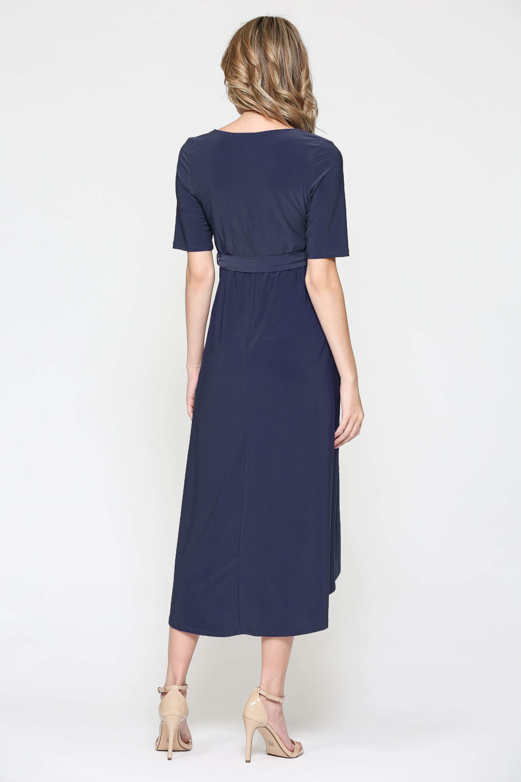 Stylish Women's Maternity Wrap Dress - Mid-Length with Adjustable Waist Belt | Perfect for Pregnancy, Nursing & Special Occasions