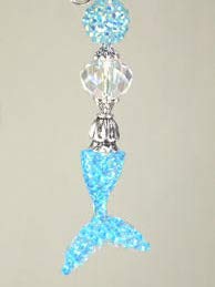 Sparkling Blue & Clear Mermaid Tail Ceiling Fan Pull Chain with Faux Rhinestones - Perfect for Beach House Decor, Nautical Bedroom, and Coastal Home Accessories