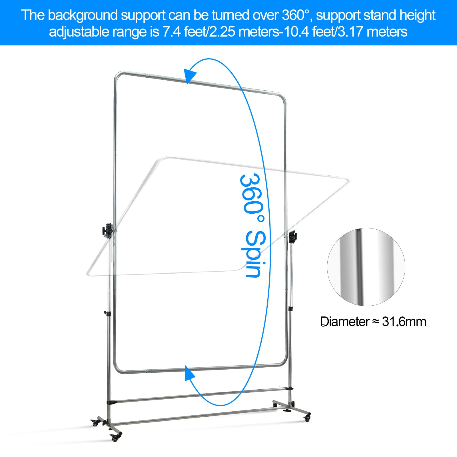 Professional 79x59 inch Photography Light Diffuser with Translucent Cloth - 360° Rotatable Reflector Panel & 7-10ft Adjustable Stand with Wheels - Perfect for Studio, Portrait, Product Photography and Video Shooting