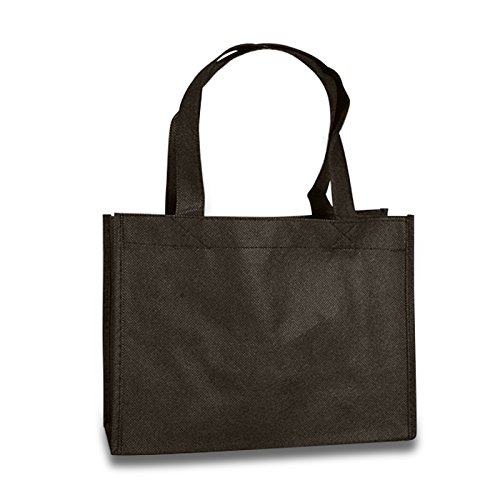 Premium Black Non-Woven Fabric Shopping Bags - Bulk 100 Pack | 11