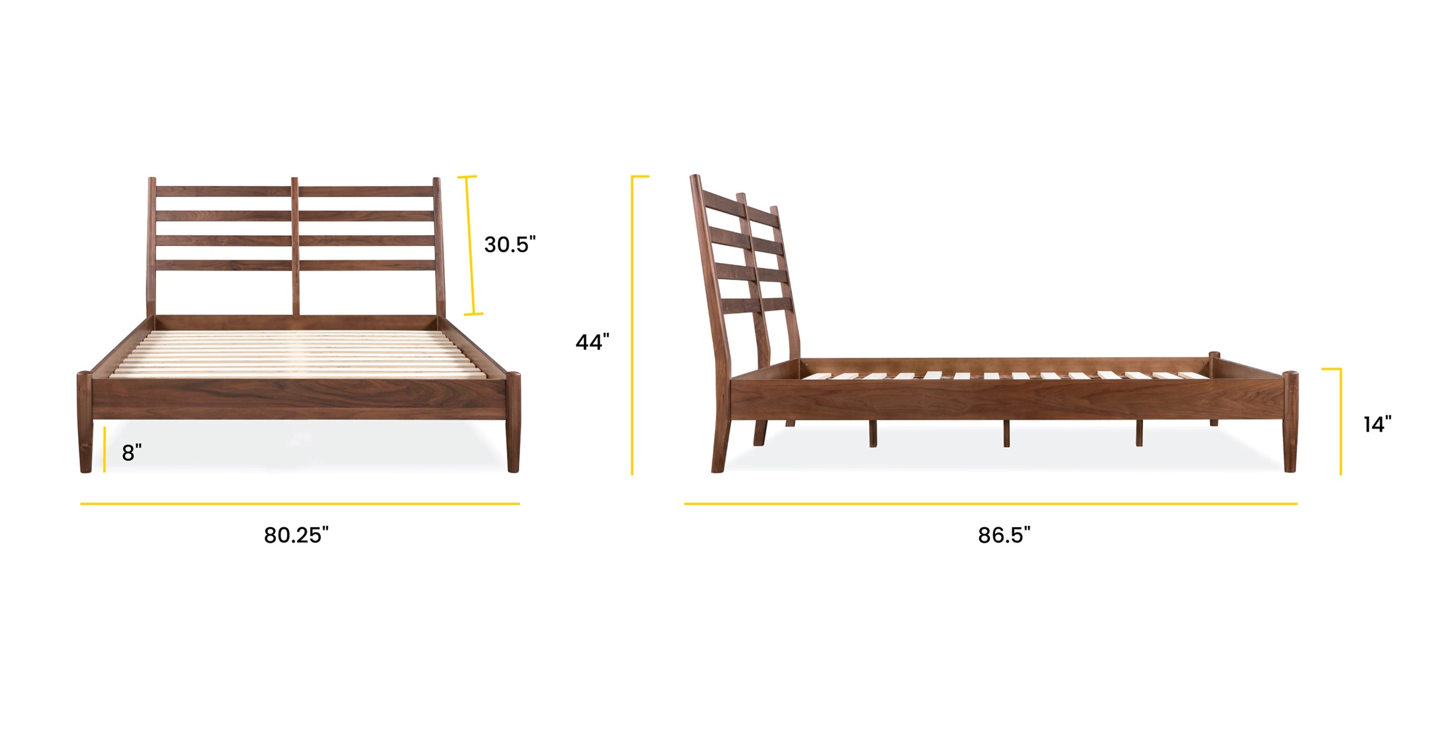 Truro Queen Size Bed Frame - Sturdy Metal Platform Bed with Wooden Slats, Noise-Free Support for Master Bedroom, Guest Room, or Dorm Use