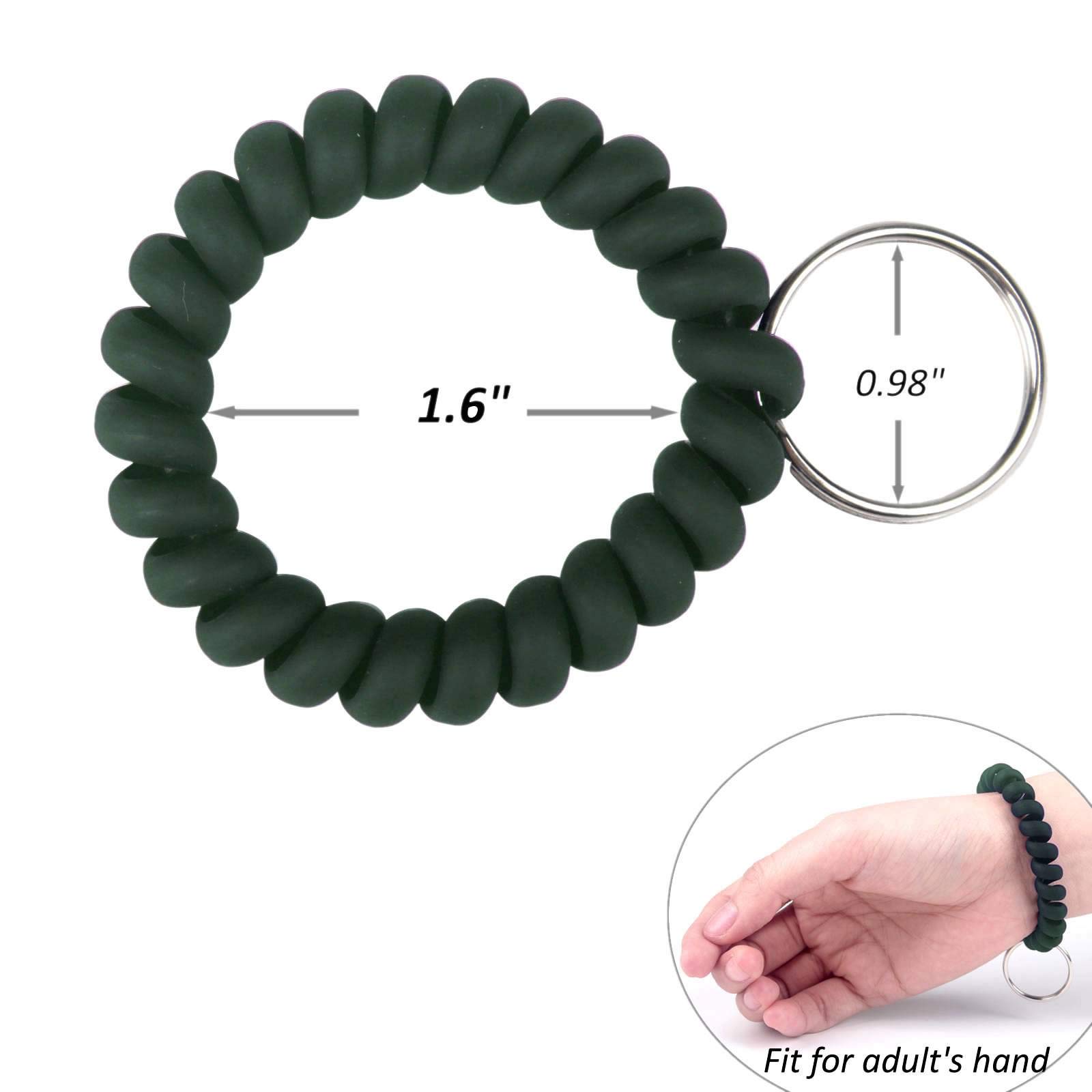 BIHRTC 6-Pack Stretchable Spiral Wrist Key Holder - Elastic Coil Wristband Keychain for Keys, ID Badges & Accessories - Perfect for Gym, Sauna, Outdoor Sports & Daily Use