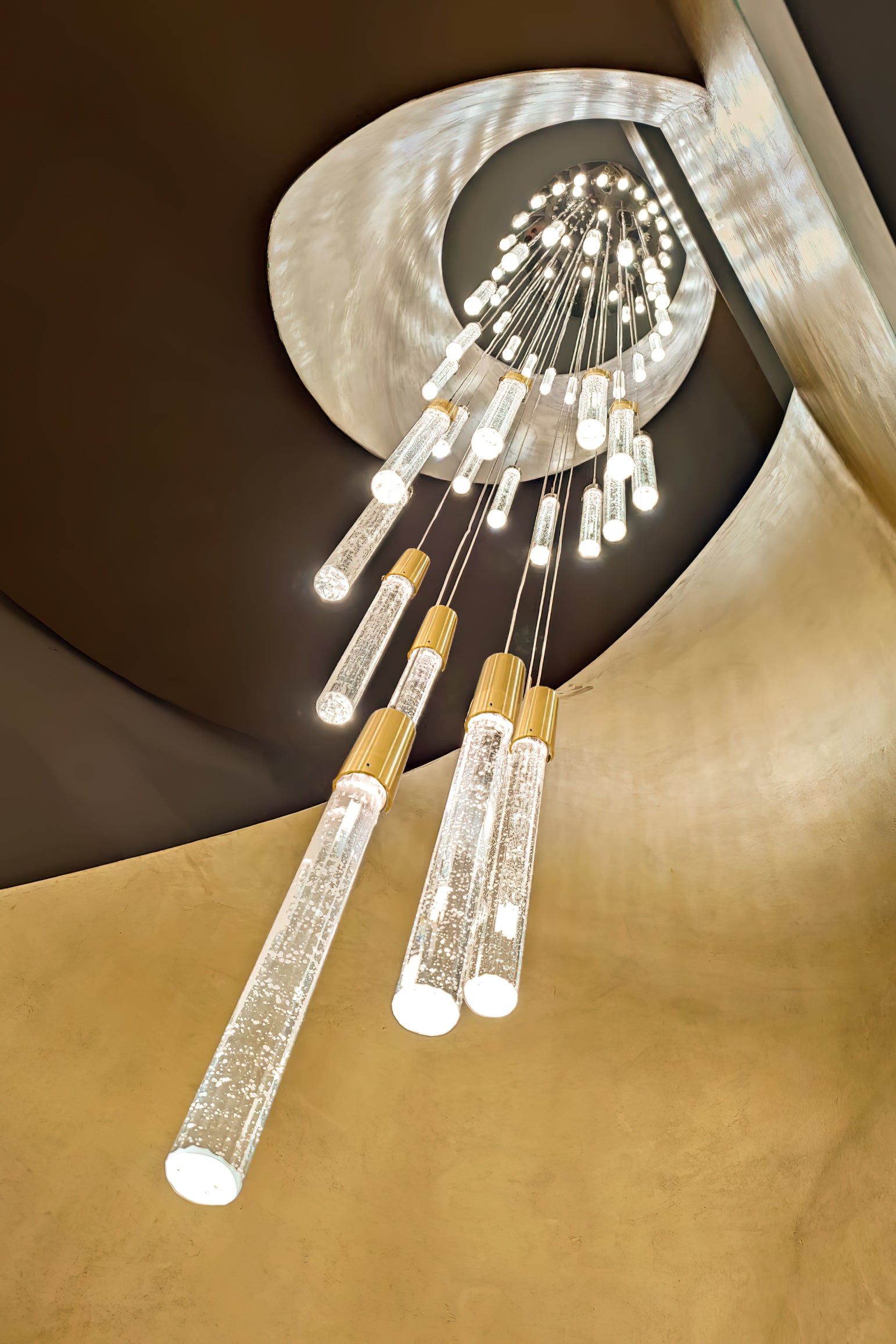 Modern Bubble Glass Pendant Light - Elegant Hanging Chandelier for Dining Room, Kitchen Island & Bedroom Decor - Dimmable LED Lighting Fixture