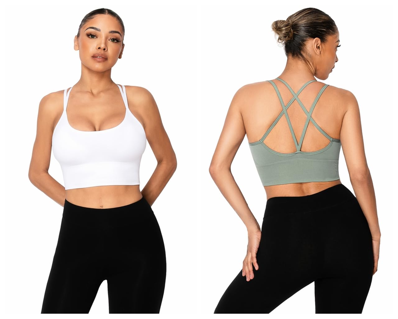 Sykooria 3 Pack Women's Strappy Sports Bra - Sexy Crisscross Yoga Bra for Running, Gym Workout & Fitness - Breathable & Supportive Activewear for Yoga, Pilates, HIIT & Daily Wear