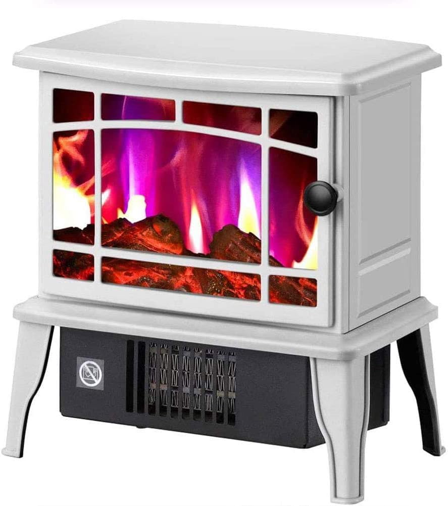 1500W Electric Stove Heater with 3D Realistic Flame - Fast Heating Indoor Fireplace Heater for Home, Office & Bedroom - Black Energy Efficient Space Warmer