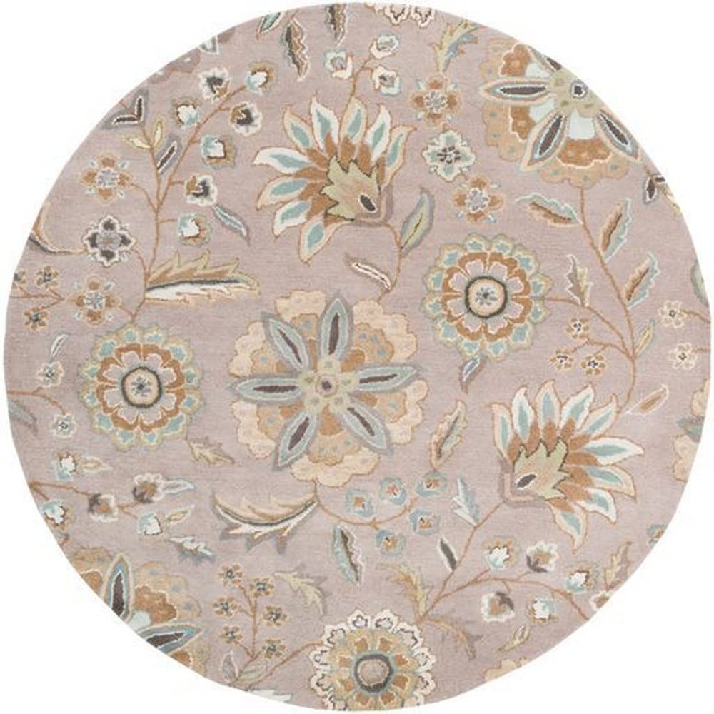 Surya Athena ATH-5127 Hand Tufted Wool Round Floral and Paisley Accent Rug, 6-Feet Diameter, Bohemian Home Decor for Living Room, Bedroom, or Entryway