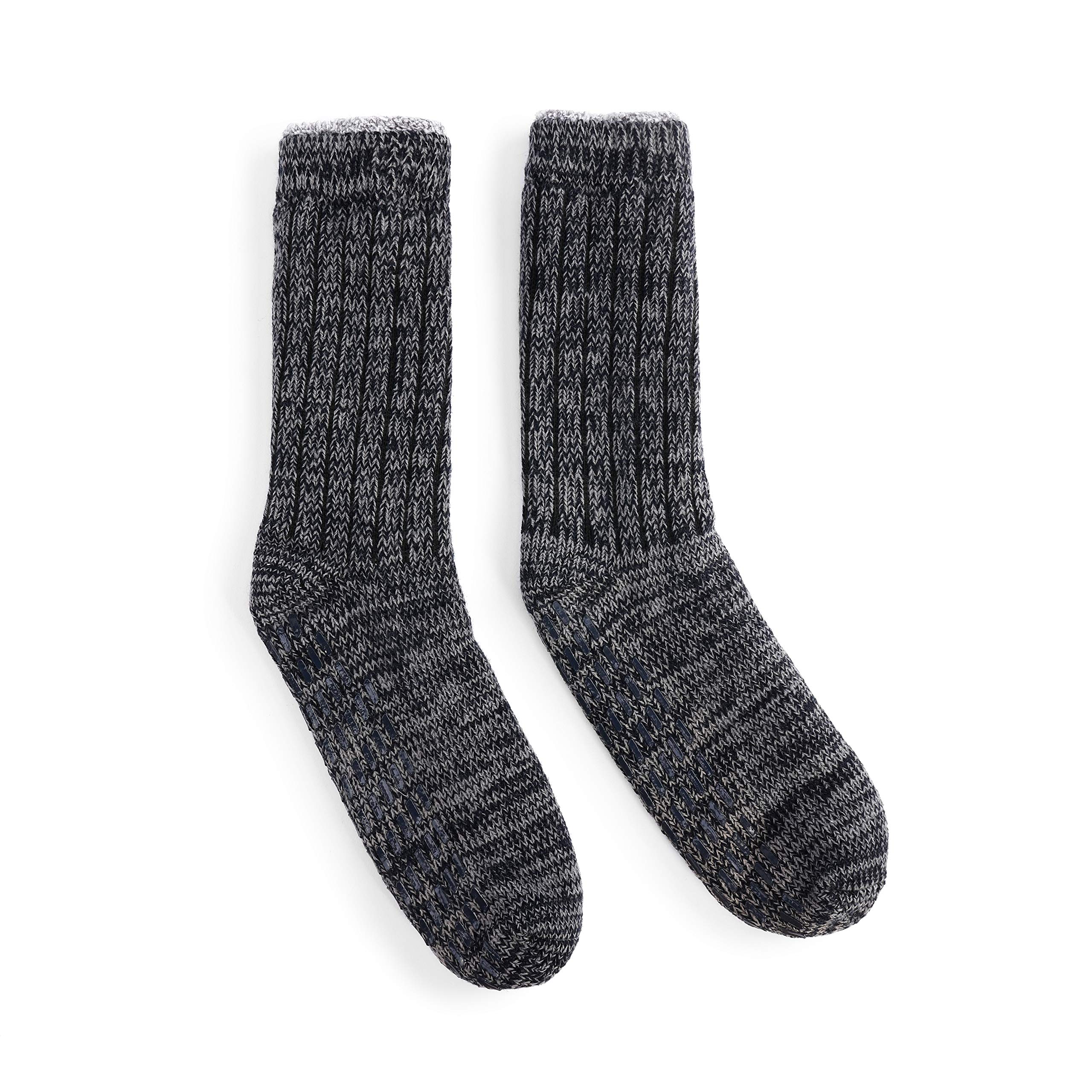DEMDACO Men's Cozy Non-Slip Slipper Socks - One Size Fits Most (US 6-12) - Soft Polyester Blend for Indoor/Outdoor Wear - Perfect for Home, Office & Travel Comfort