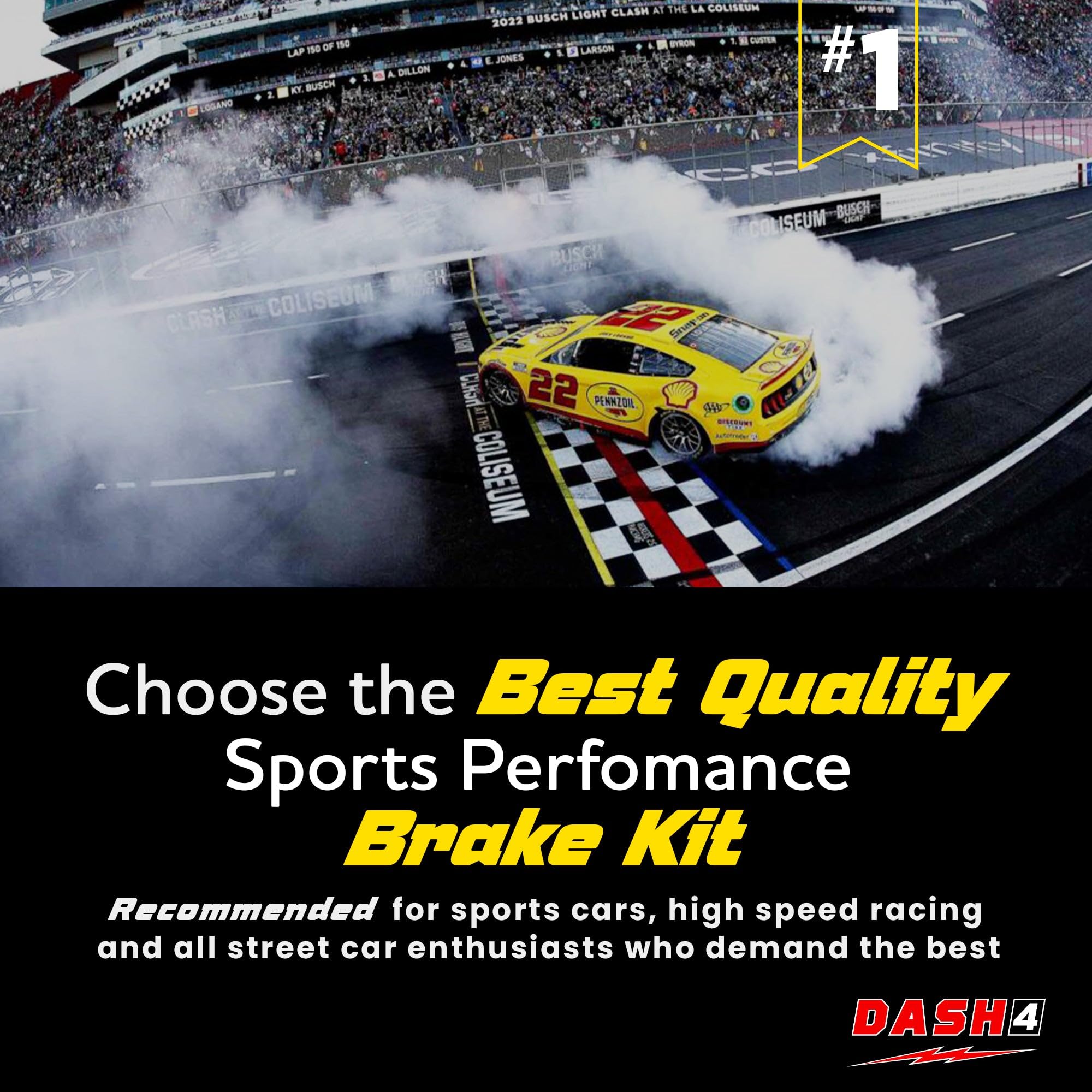 High-Performance CFD1047 Carbon Ceramic Brake Pads Kit with Hardware - Enhanced Sports Car & Track Racing Braking System for Porsche, BMW, Mercedes & More