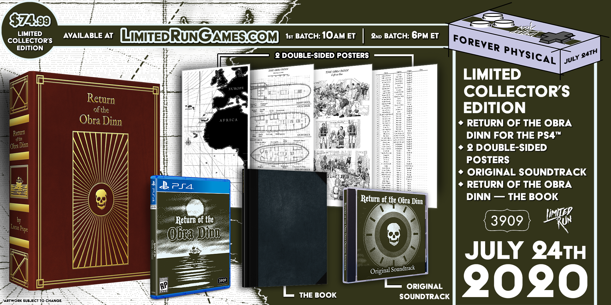 Limited Run #355: Return of the Obra Dinn Collector's Edition for PS4 - Exclusive Mystery Adventure Game for Home Entertainment