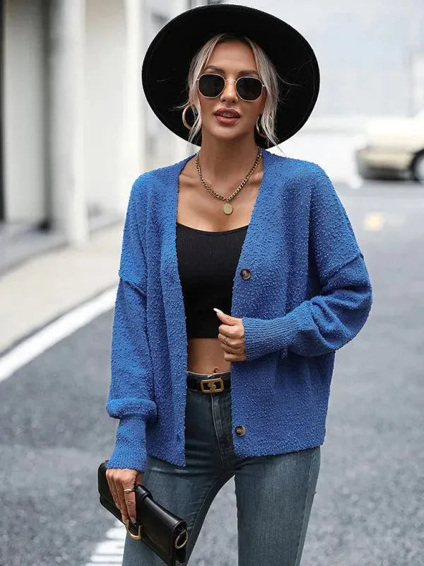 Women's V-Neck Button Cardigan Sweater - Soft & Stylish Knitwear for Casual Wear, Office & Layering