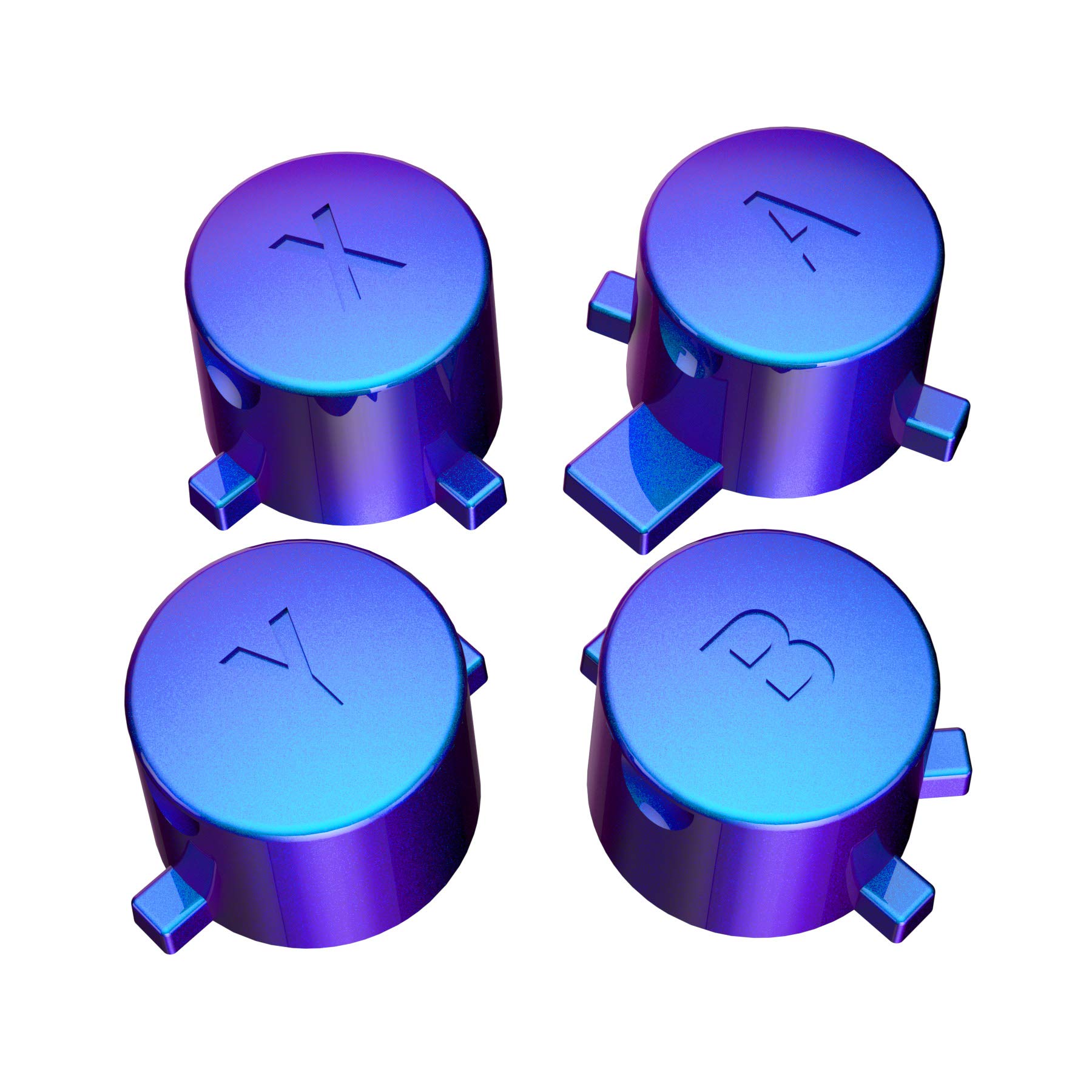 eXtremeRate Chameleon Purple Blue Interchangeable ABXY Buttons for Nintendo Switch Pro Controller - DIY Replacement Buttons Kit for NS Pro Controller (Controller Not Included) - Perfect for Gaming, Customization & Repair