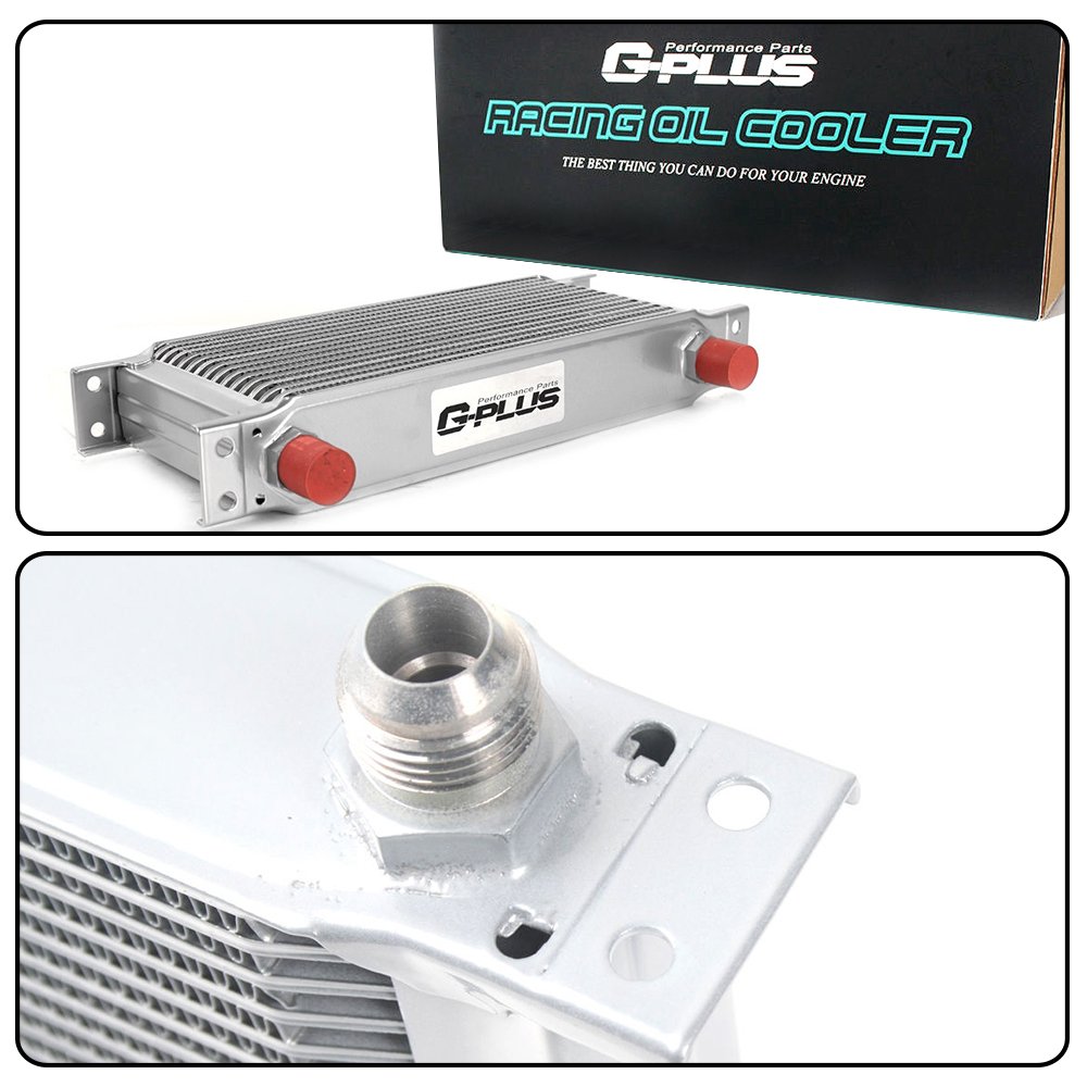 AN10-10AN 19 Row Aluminum Engine Oil Cooler - Silver High Performance Transmission Cooler for Cars, Trucks & SUVs - Perfect for Off-Roading, Towing & High-Temperature Driving Conditions
