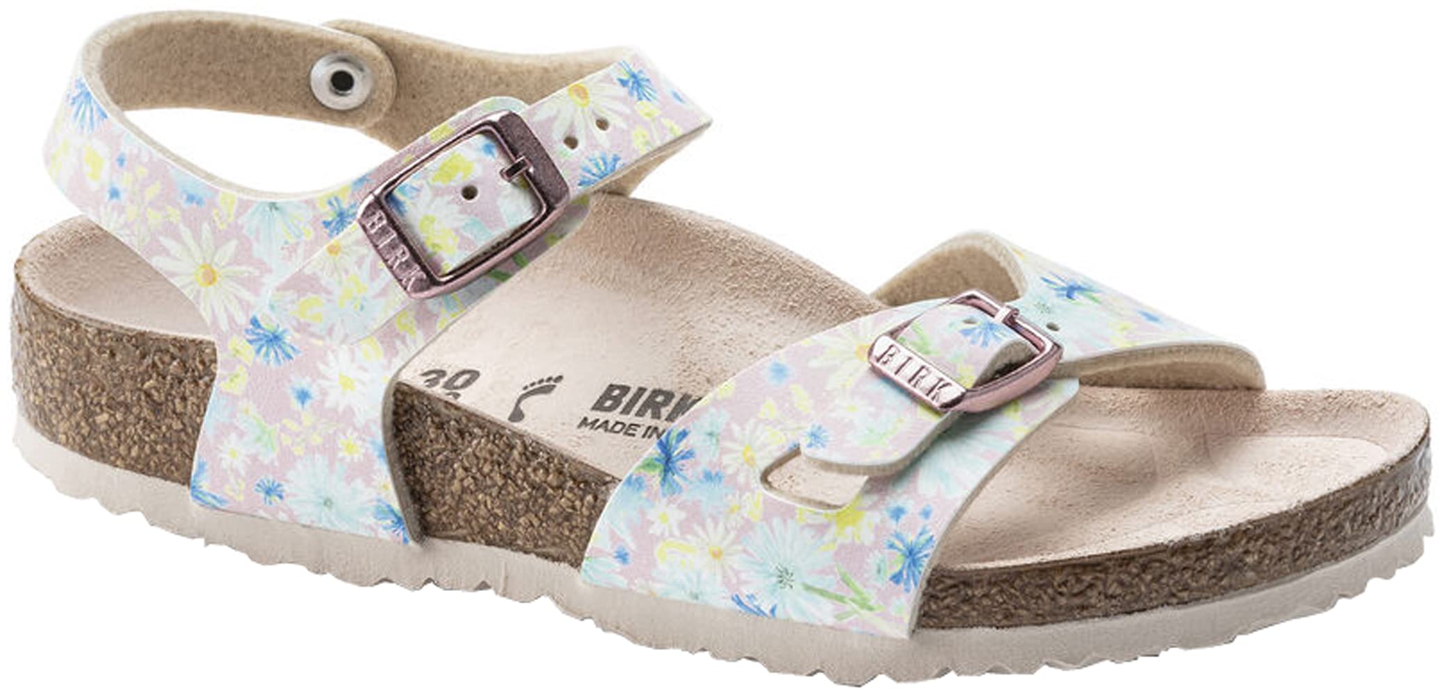 Birkenstock Kids Rio Sandal - Floral Summer Sandals for Girls, Light Rose Color, Size 34 EU (3-3.5 US Little Kid) | Comfortable Casual Footwear for Beach, Park & Outdoor Play