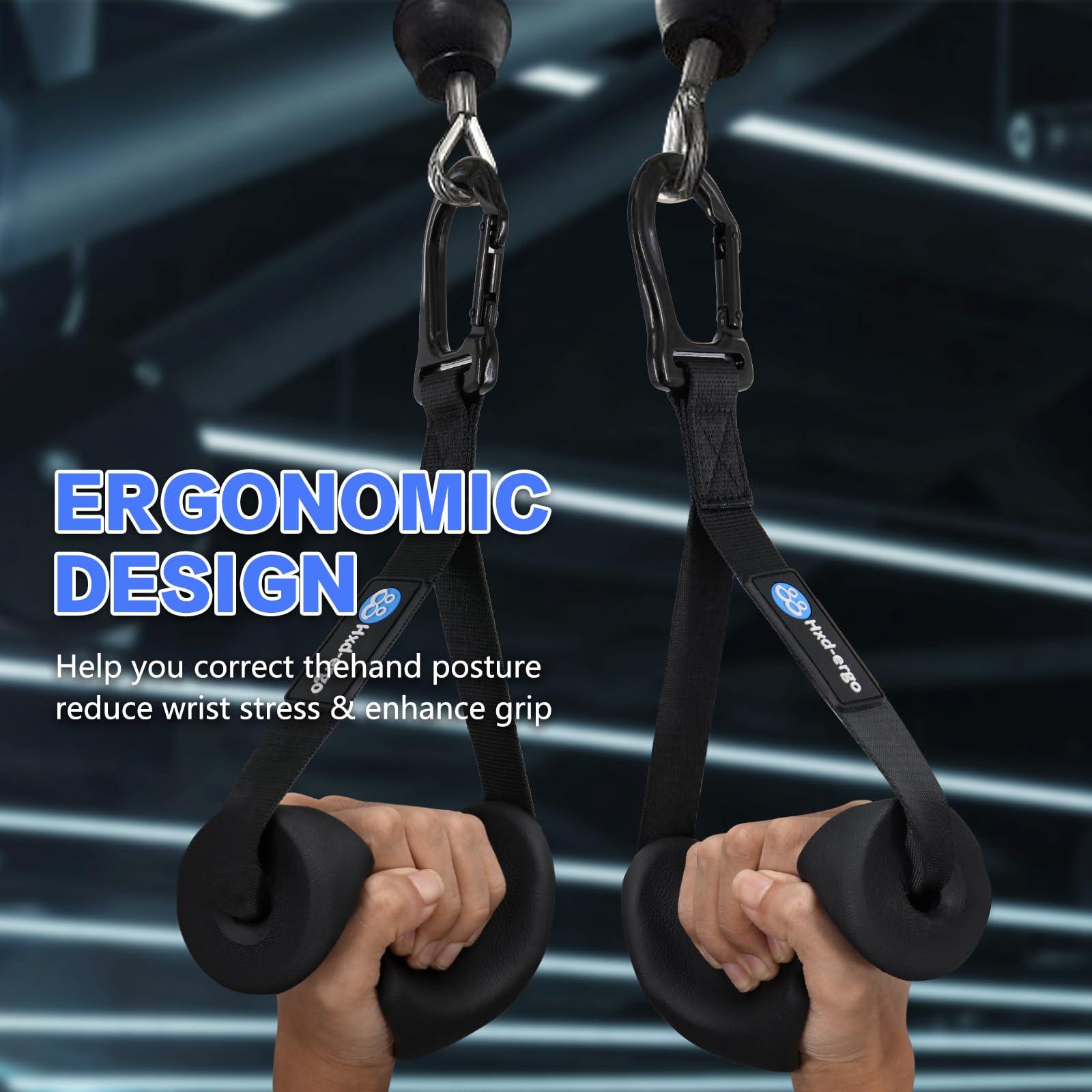 Ergonomic Exercise Handles for Cable Machine Attachments - Heavy Duty Workout Handles for Pilates, Strength Training & Resistance Bands | Perfect for Home Gym, Fitness Studio & CrossFit Workouts