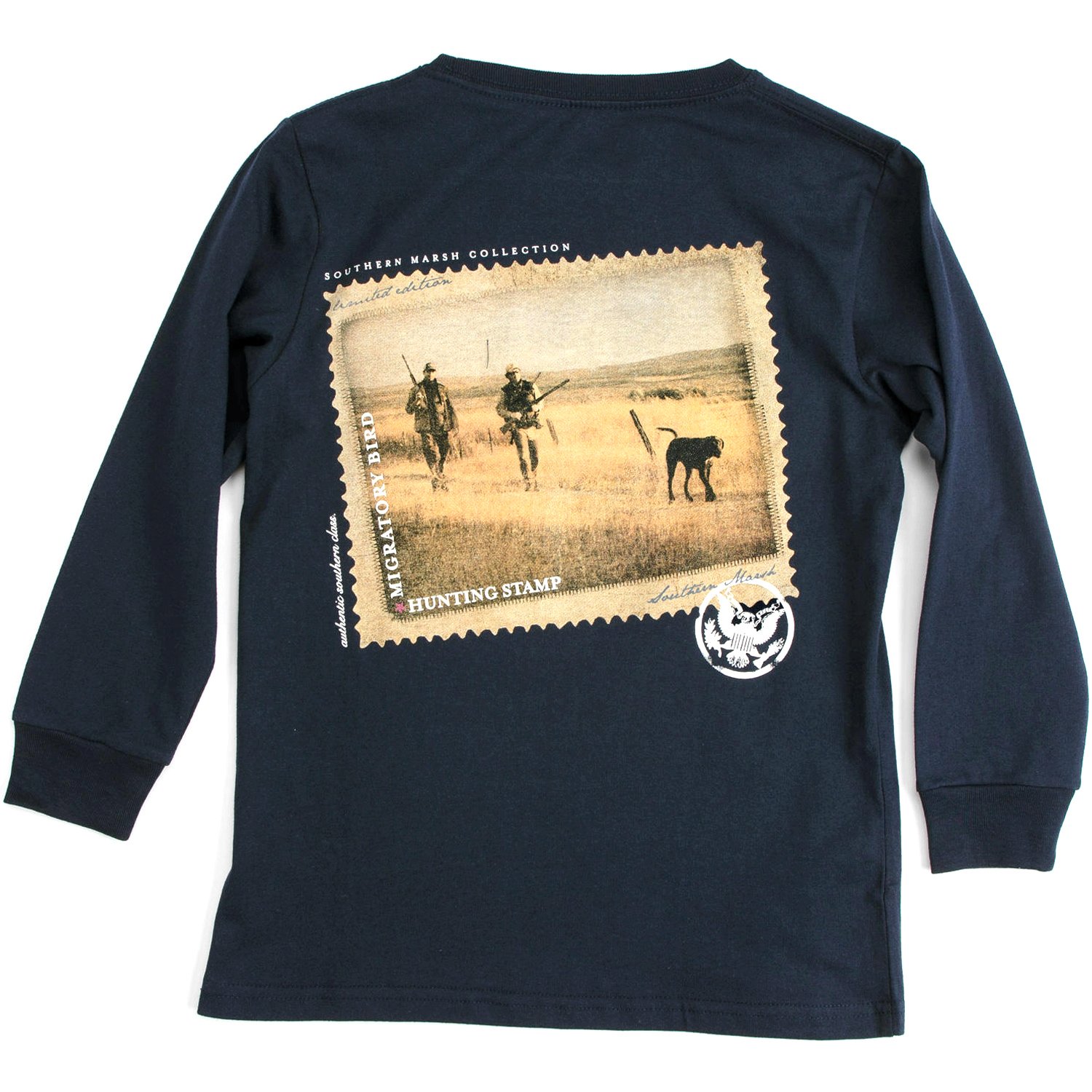 Southern Marsh Men's Long Sleeve T-Shirt - Chocolate Lab Print - Comfortable Casual Shirt for Outdoor Activities, Hunting & Fishing