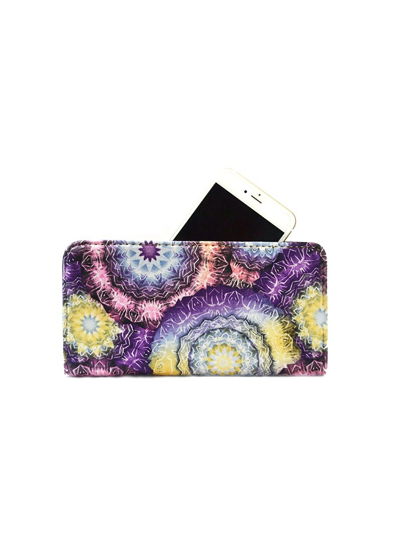 Stylish Women's Wallet Purse with Kaleidoscope Pattern - RFID Blocking Credit Card Holder & ID Organizer for Everyday Use, Travel, and Shopping
