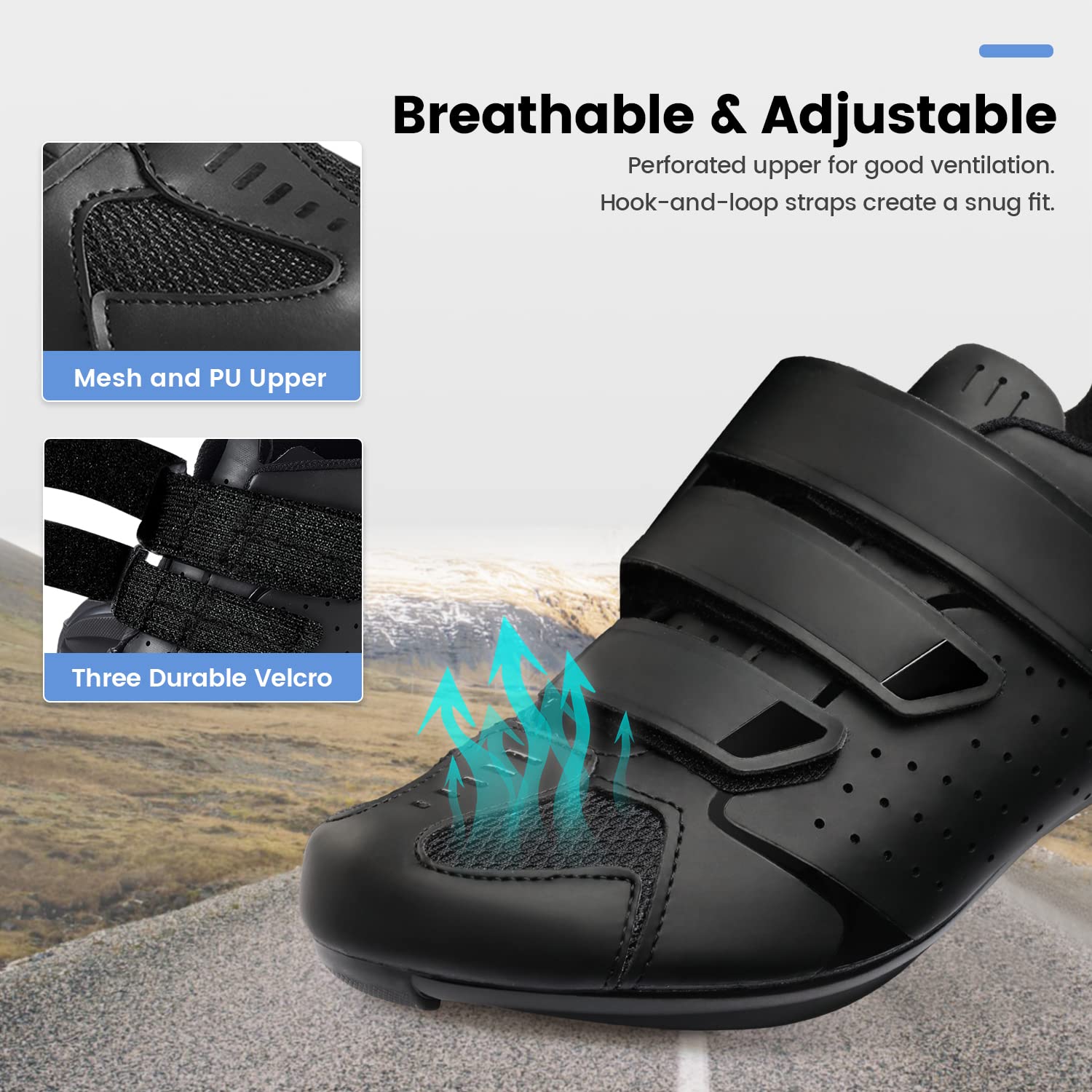 Men's & Women's SPD & Delta Compatible Cycling Shoes for Peloton Bike - Indoor & Outdoor Spin Bike Shoes with 3-Bolt Look Cleats - Perfect for Road Biking, Gym Workouts & Spin Classes