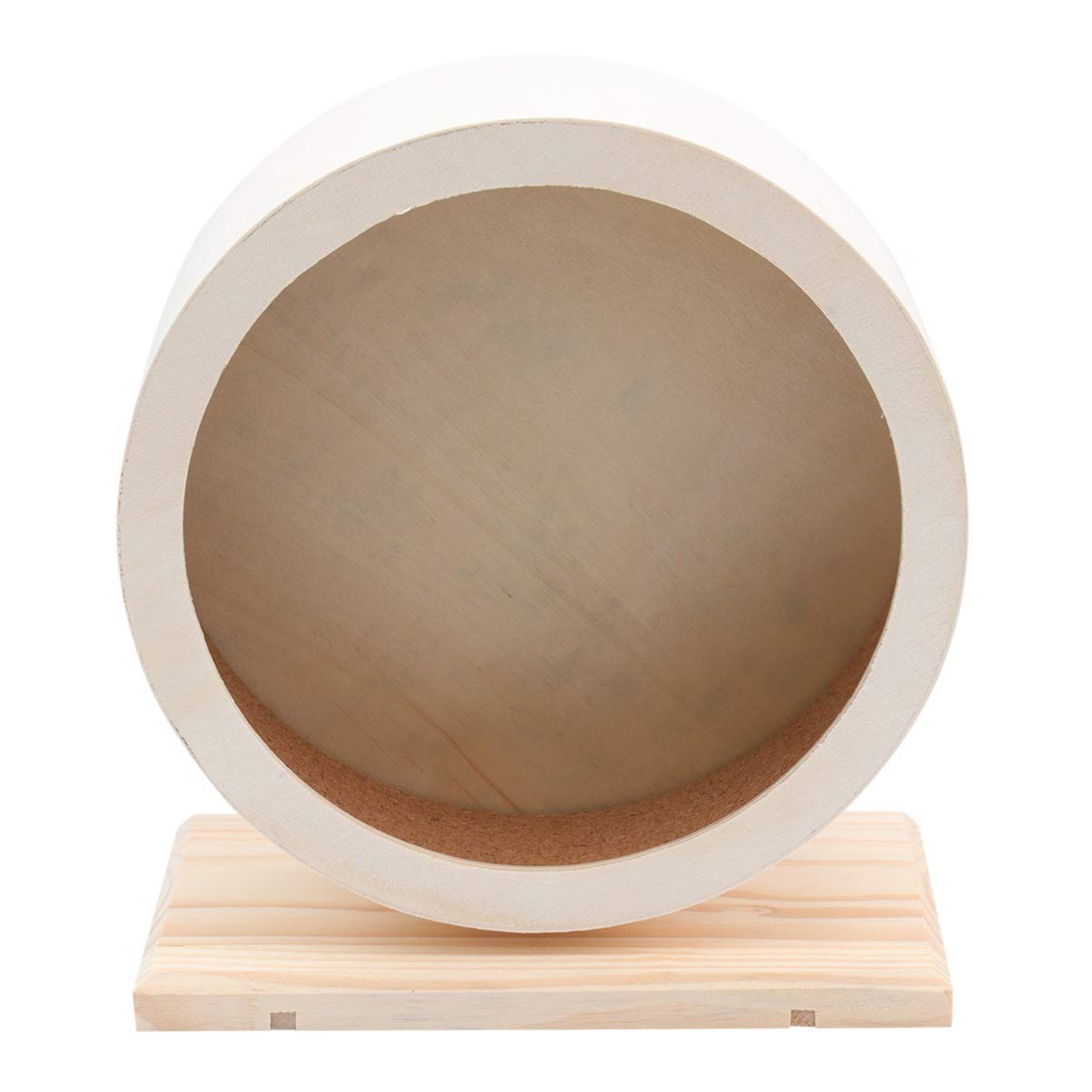 ULTECHNOVO Wooden Hamster Exercise Wheel - Non-Slip Running Disc for Small Pets Like Hamsters, Rats, Gerbils, Hedgehogs, Guinea Pigs & Chinchillas - Natural Wooden Play Toy for Cage Enrichment & Pet Fitness (Size M)