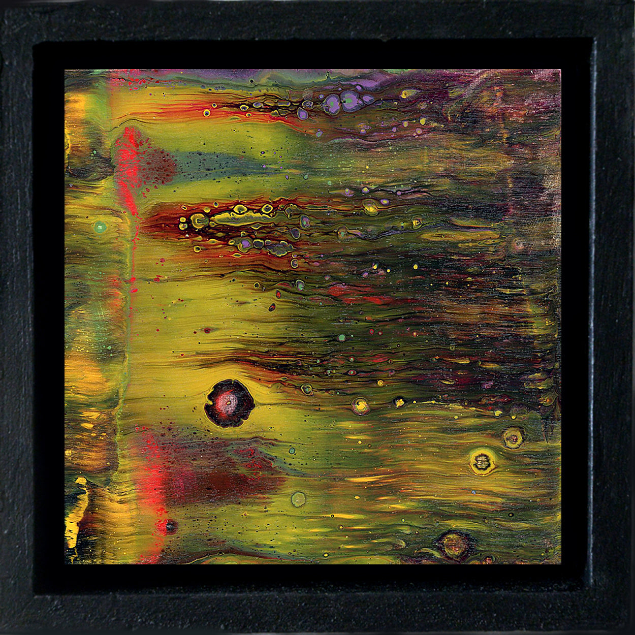 Anthony Ciambella Framed 4x4 Acrylic on Panel Painting - Modern Abstract Wall Art for Home & Office Decor
