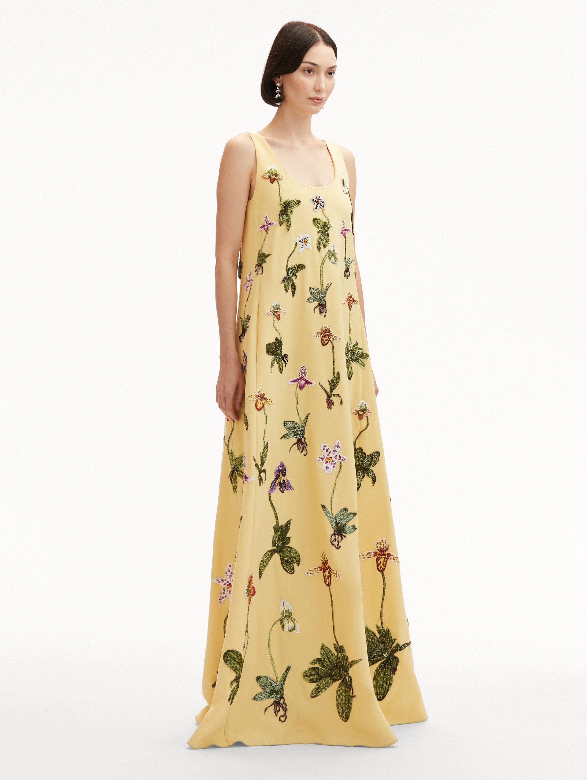 Elegant Orchid Embroidered Evening Gown - Women's Formal Dress for Weddings, Galas & Special Occasions