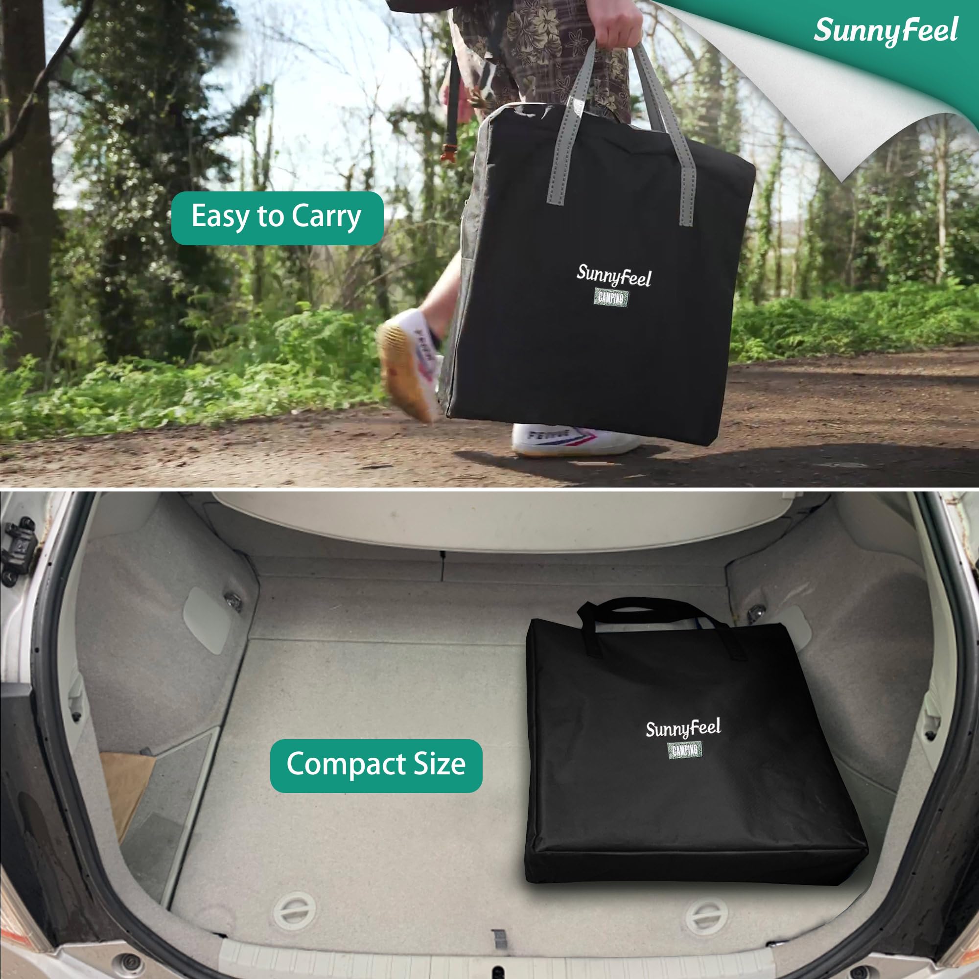 **SUNNYFEEL Oversized Heavy Duty Camping Director Chair - Portable Folding Lawn Chair for Adults with Side Table & Storage Pocket - Perfect for Beach, Fishing, Picnic, Concert, Tailgating & Outdoor Adventures**