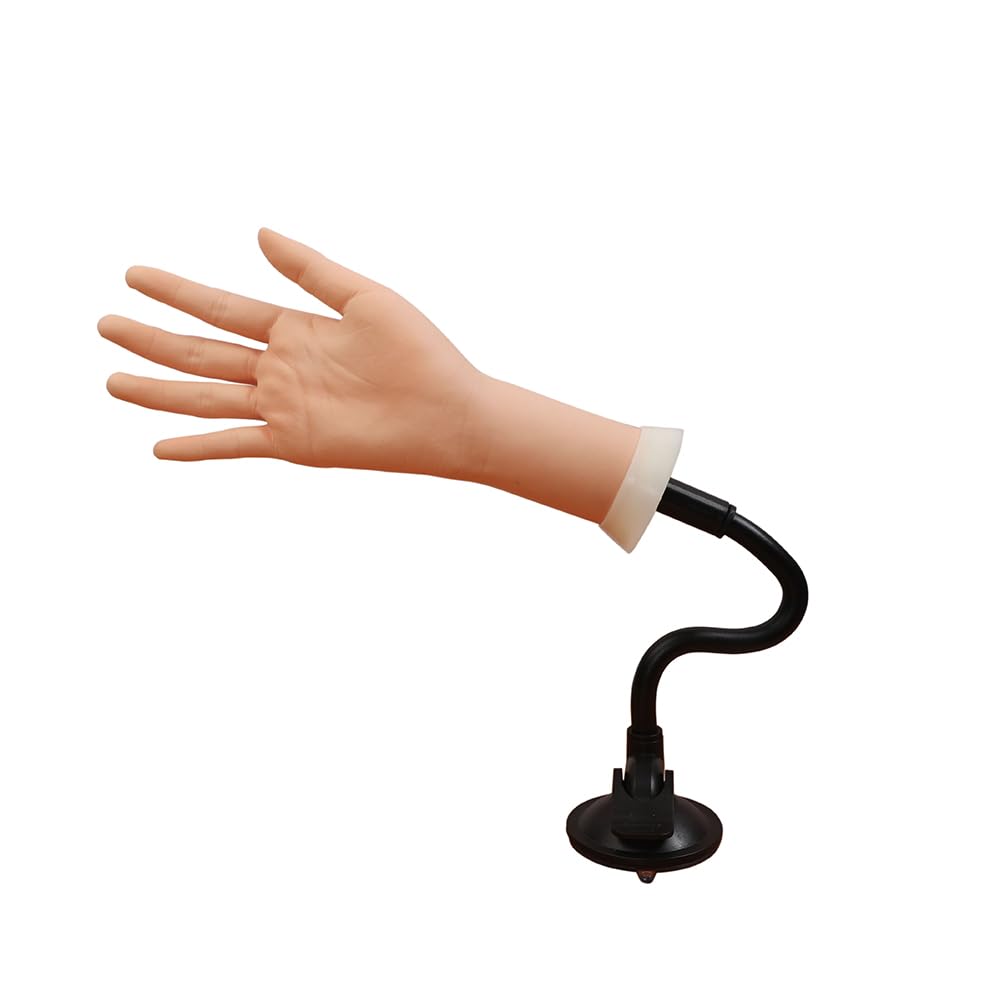 Acrylic Nail Practice Hand with Holder - Flexible Bendable Mannequin Hand for Nail Art Training, Perfect for Beginners & Professionals - Ideal for Salon Practice, Nail School & Home Manicure Training