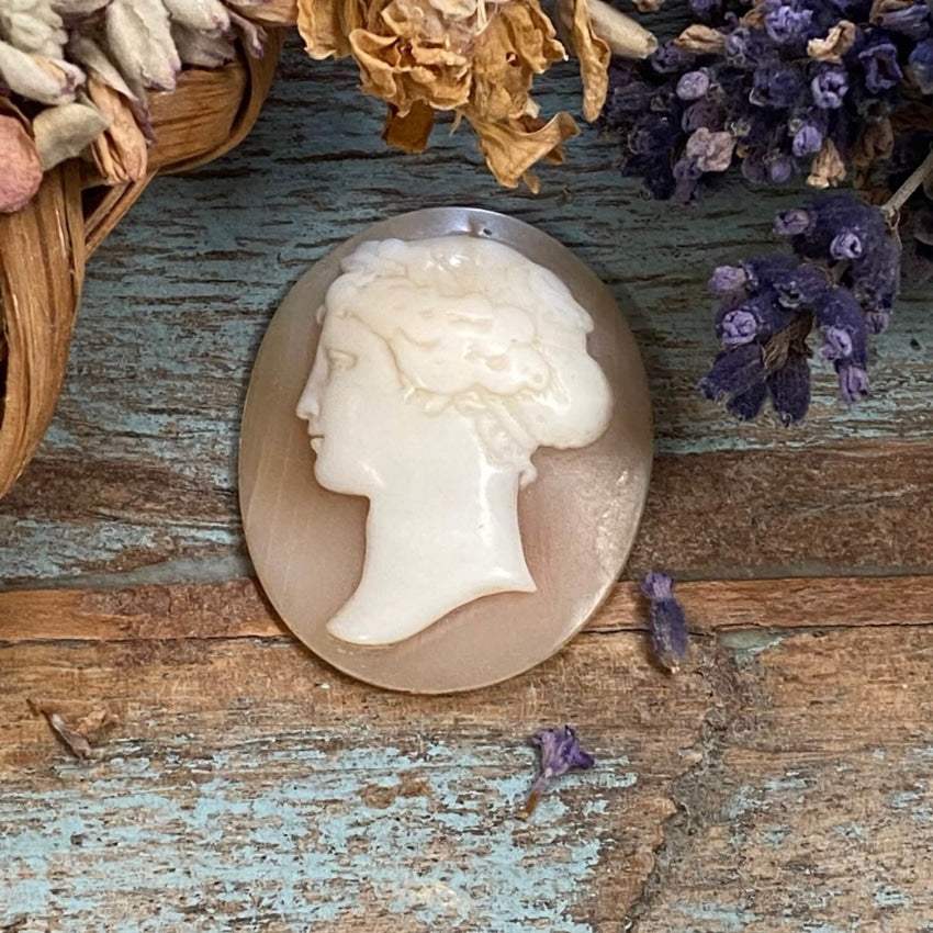 Vintage Antique Shell Cameo Pendant - Unset for Jewelry Making, DIY Crafting & Collectibles | Perfect for Necklaces, Brooches & Heirloom Gifts