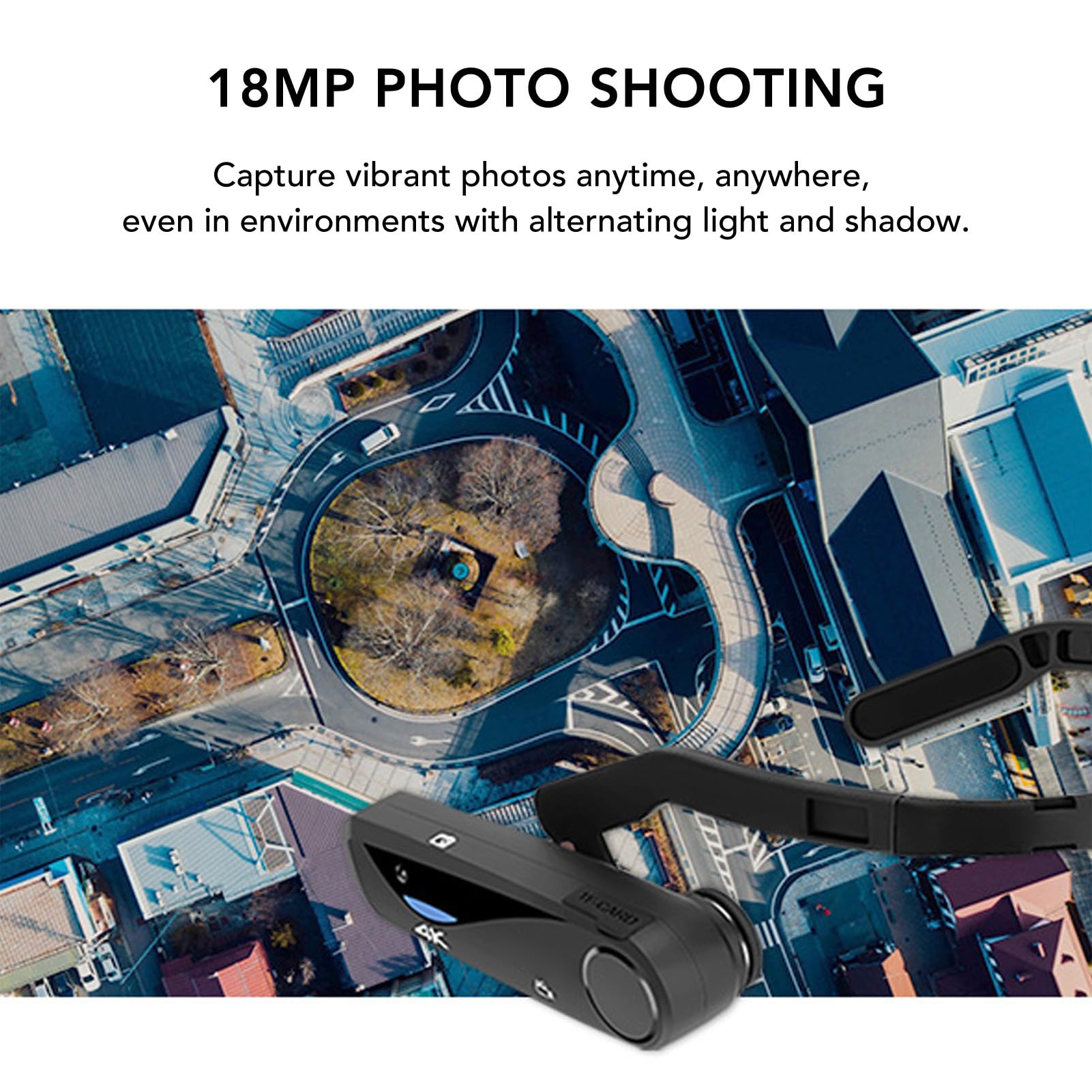 ASHATA 4K Wearable Head Mounted Camera - WiFi Vlogging Camcorder with Anti-Shake for Hands-Free Recording | Perfect for Travel Vlogs, Sports Adventures & Action Shots