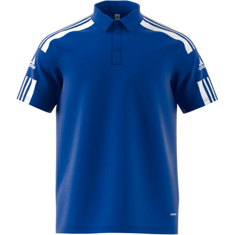 Adidas Squadra 21 Men's Performance Polo Shirt - Royal Blue & White - Moisture Wicking, Breathable Fabric for Golf, Tennis & Casual Wear