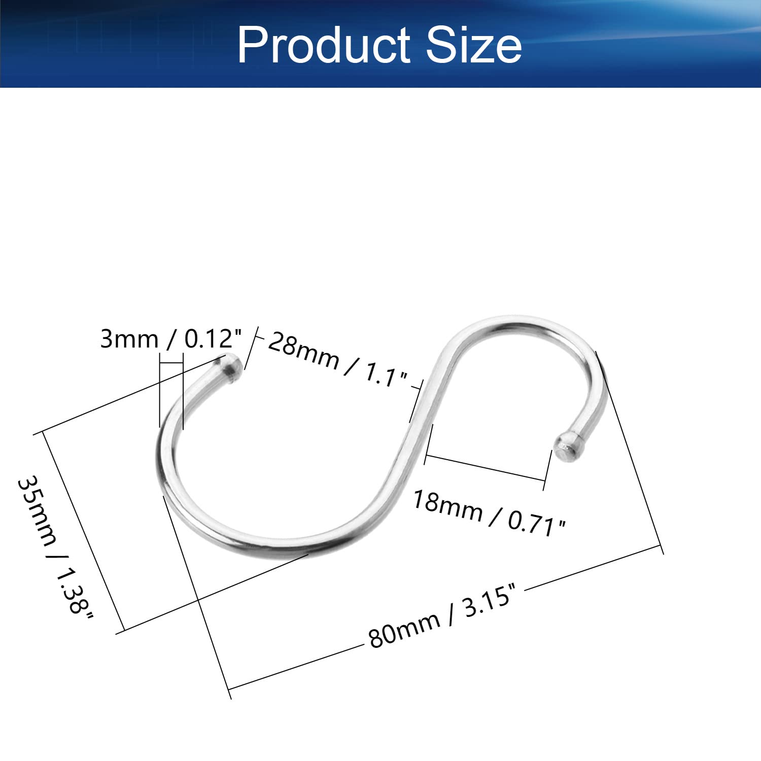 Stainless Steel S Hooks 3.15