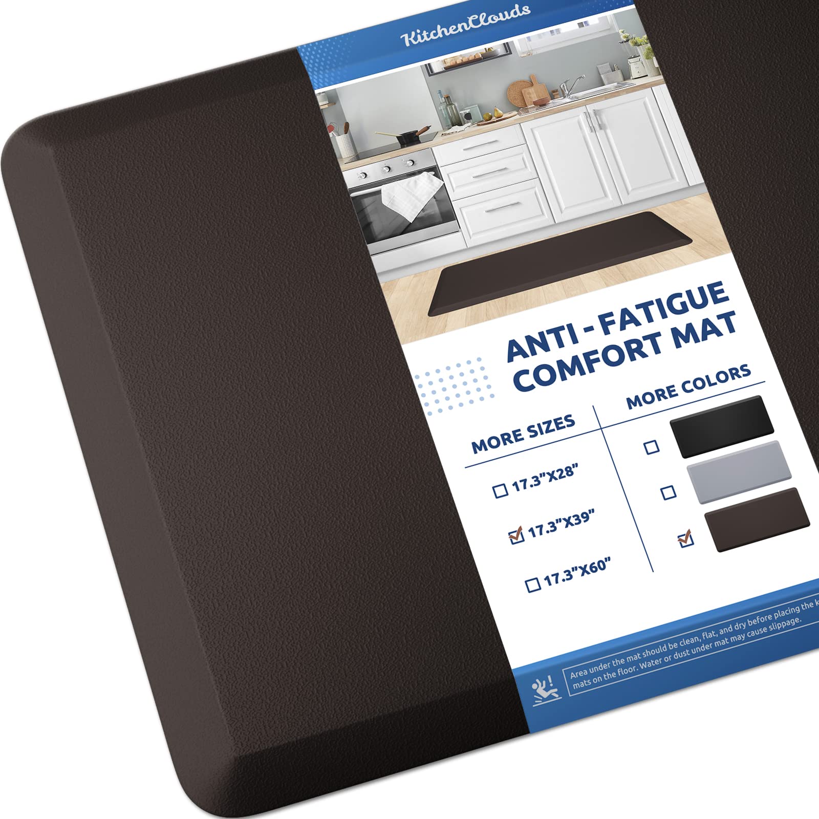 **KitchenClouds Anti-Fatigue Kitchen Mat - 17.3