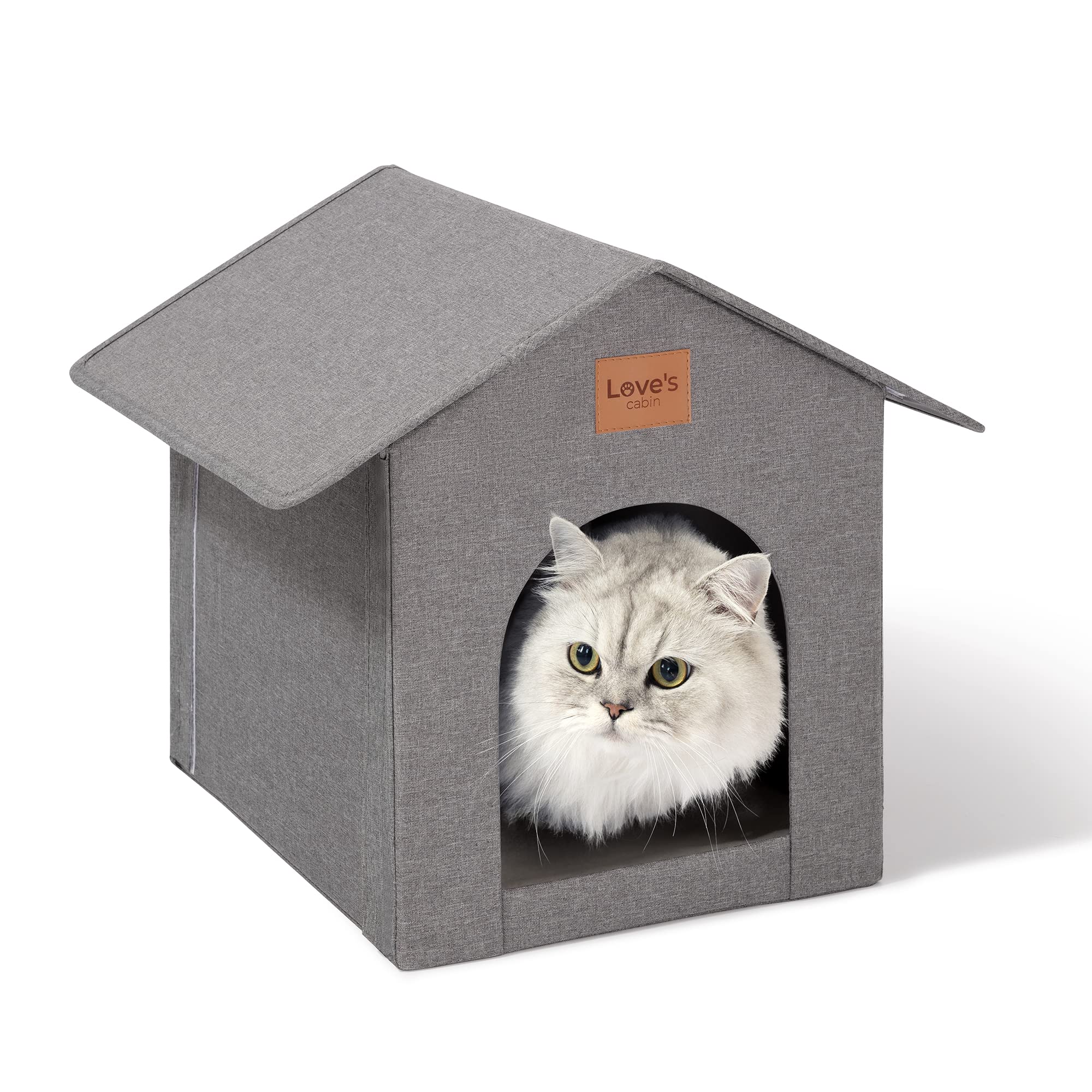 Weatherproof Outdoor Cat House - Insulated & Waterproof Shelter for Feral & Indoor Cats with Removable Soft Cushion - Perfect for Winter Protection & Backyard Comfort