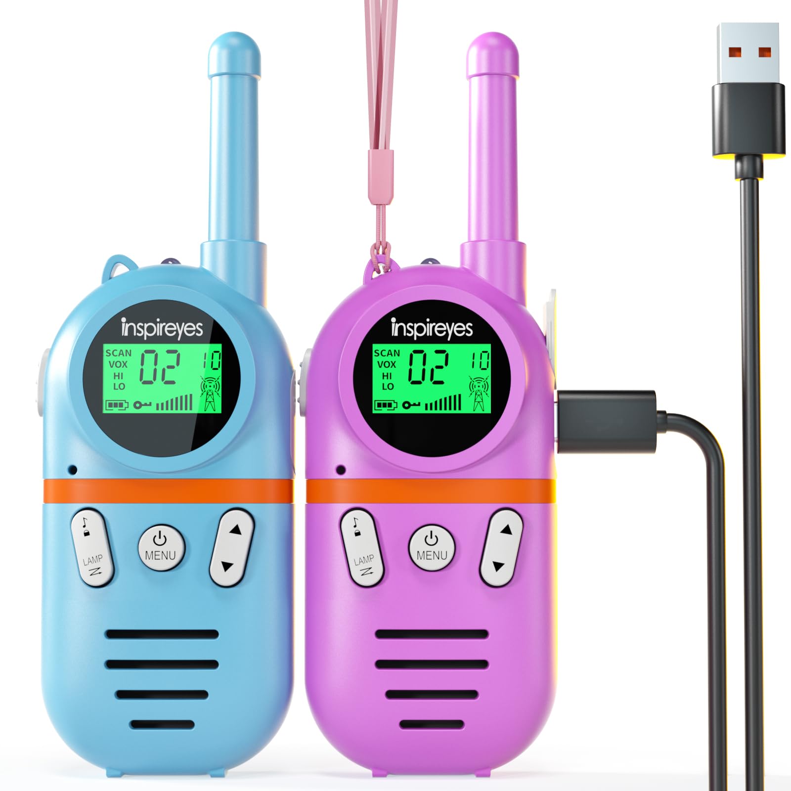 **Rechargeable Walkie Talkies for Kids - Long Range 2-Way Radios, Easter Basket Stuffers & Birthday Gifts for Boys & Girls (2 Pack) - Perfect for Family Games, Outdoor Hiking, Camping & Ages 3-12**