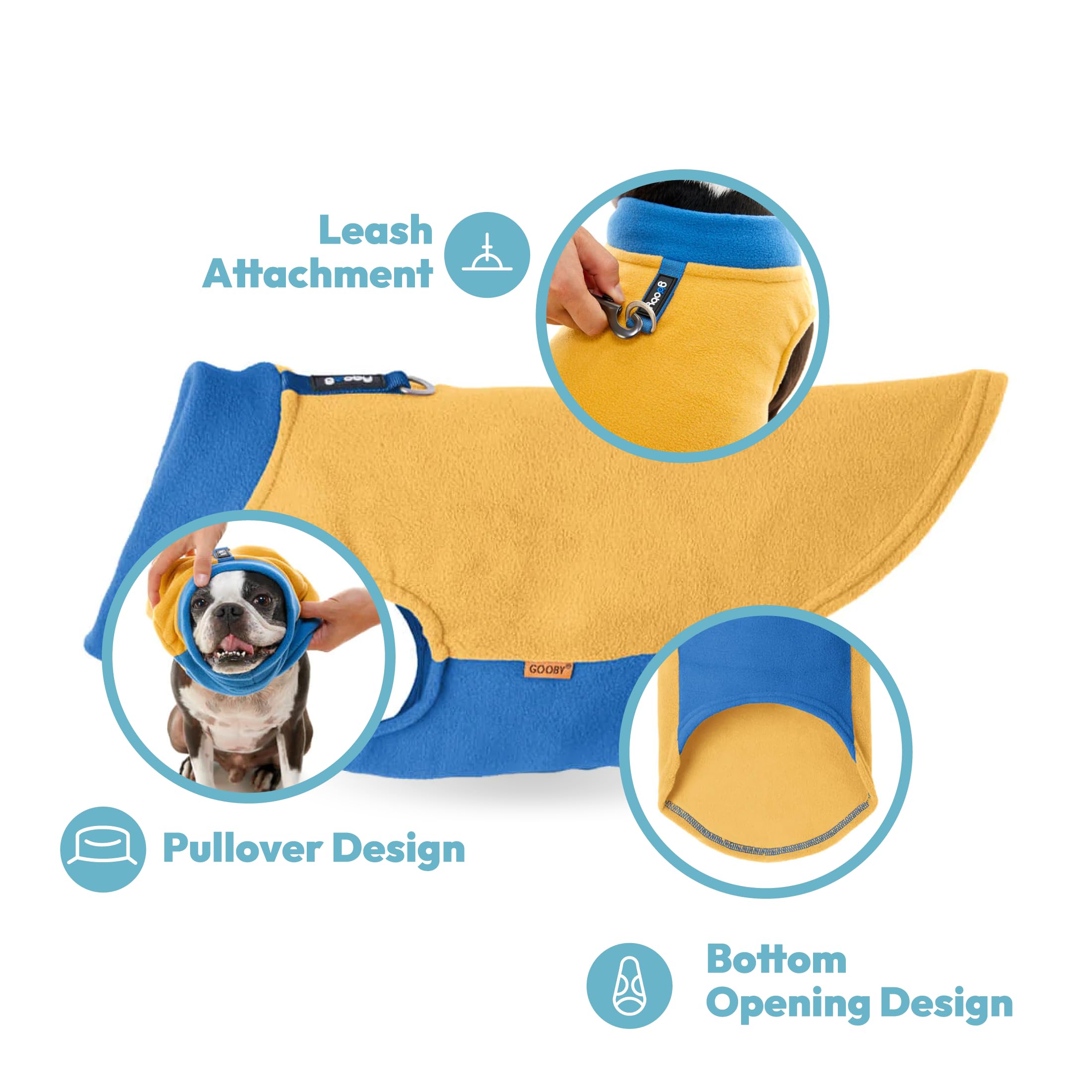 Gooby Half Stretch Fleece Vest Dog Sweater - Peach, Small - Warm Pullover Fleece Dog Jacket with D-Ring Leash - Winter Small Dog Sweater Coat - Cold Weather Dog Clothes for Small Dogs Boy or Girl | Perfect for Outdoor Walks, Park Visits, and Winter Adventures