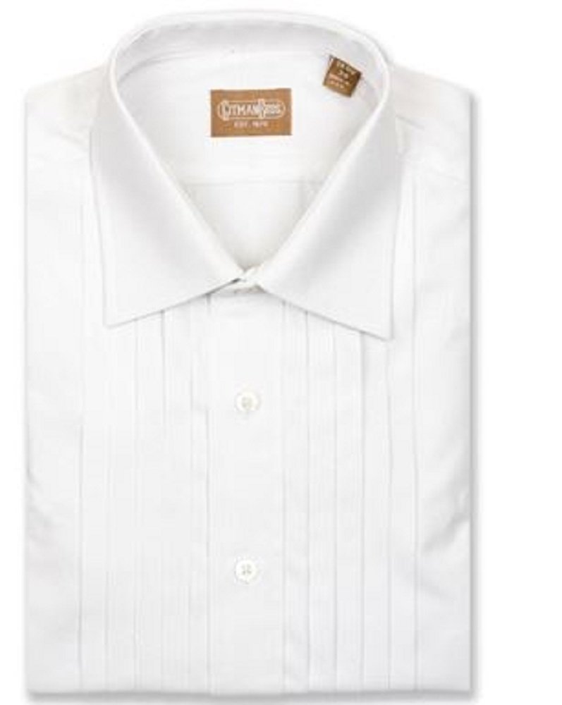 Gitman Bros Big & Tall Men's 5-Pleat Spread Collar Tuxedo Shirt - Size 18.5 x 36 - Formal Wear for Weddings, Prom & Black Tie Events