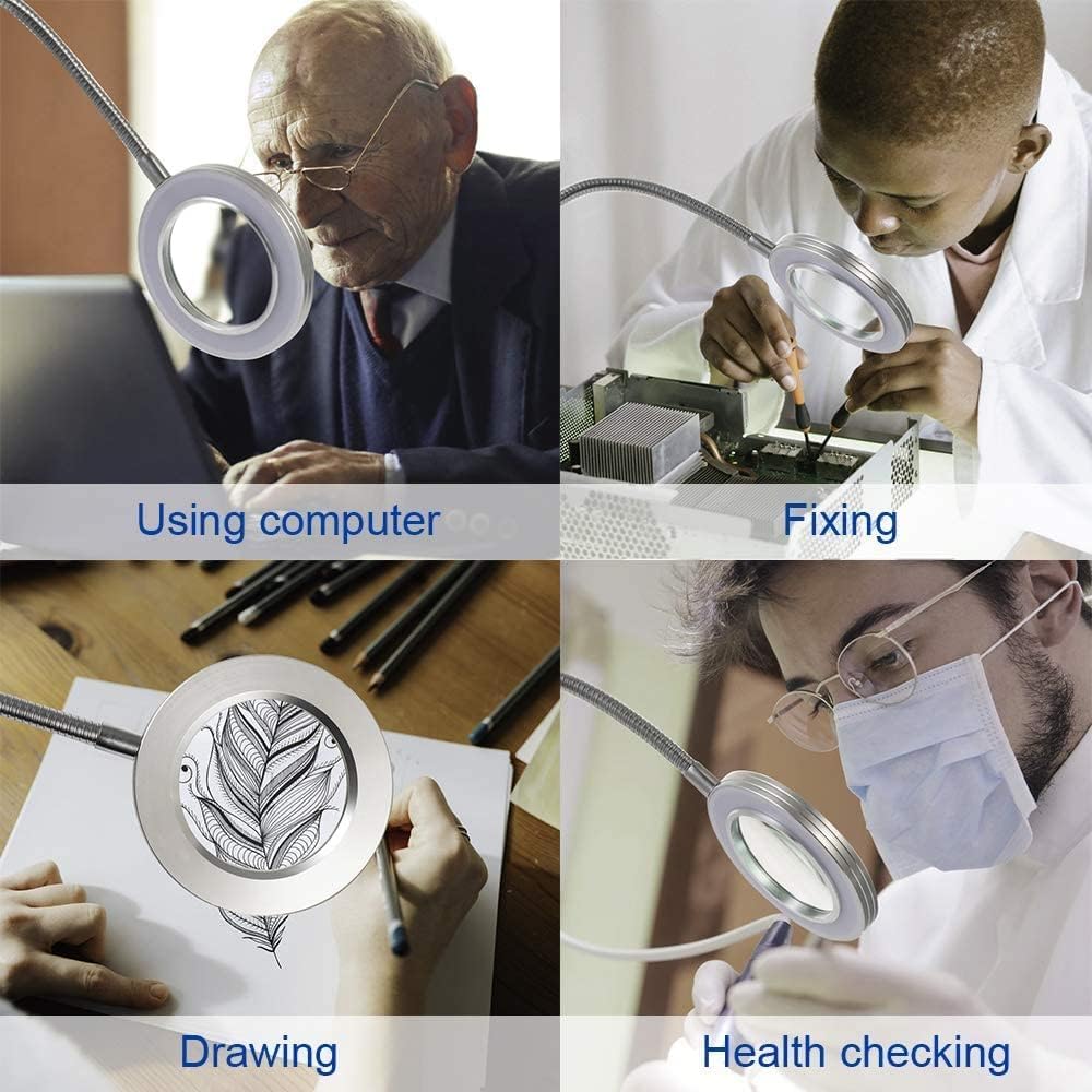 KoKoWill Diamond Painting Accessories - Hands Free 5X Magnifying Glass with 15.75