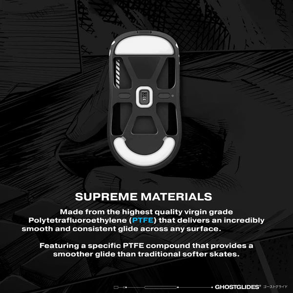 GHOSTGLIDES EDGERUNNER Gaming Mouse Feet for Pulsar X2, X2 Mini, X2V2, X2V2 Mini, X2H, X2H Mini - Smooth Glide for FPS, MOBA & Esports Gaming