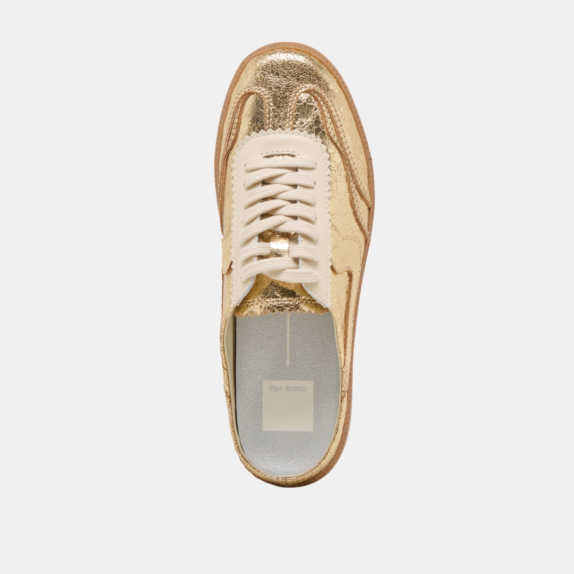Distressed Leather Notice Slide Sneakers in Gold - Comfortable Slip-On Shoes for Casual Wear, Street Style & Everyday Outfits