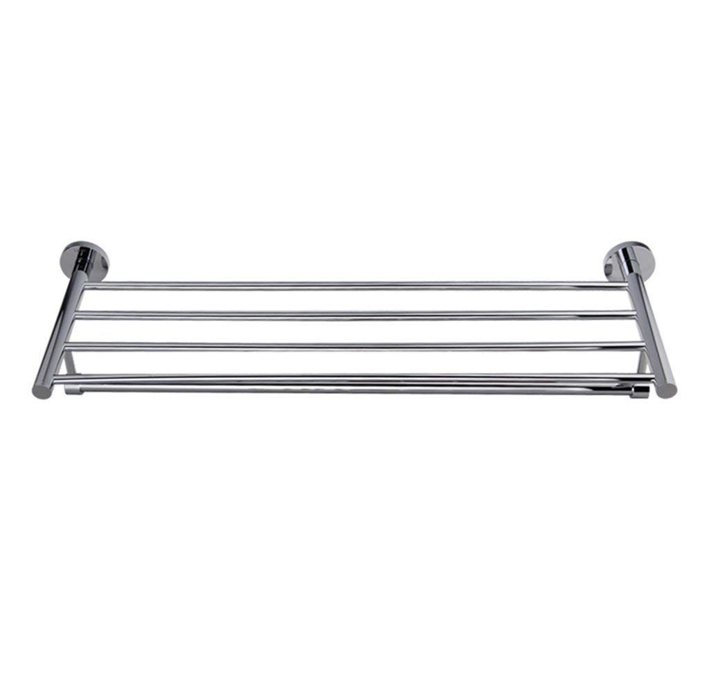 Premium Brass Wall-Mounted Bathroom Towel Rack - Chrome Plated 25x8.3 Inch (63.5x21.2cm) Space-Saving Storage Solution for Bathrooms, Spas & Luxury Hotels