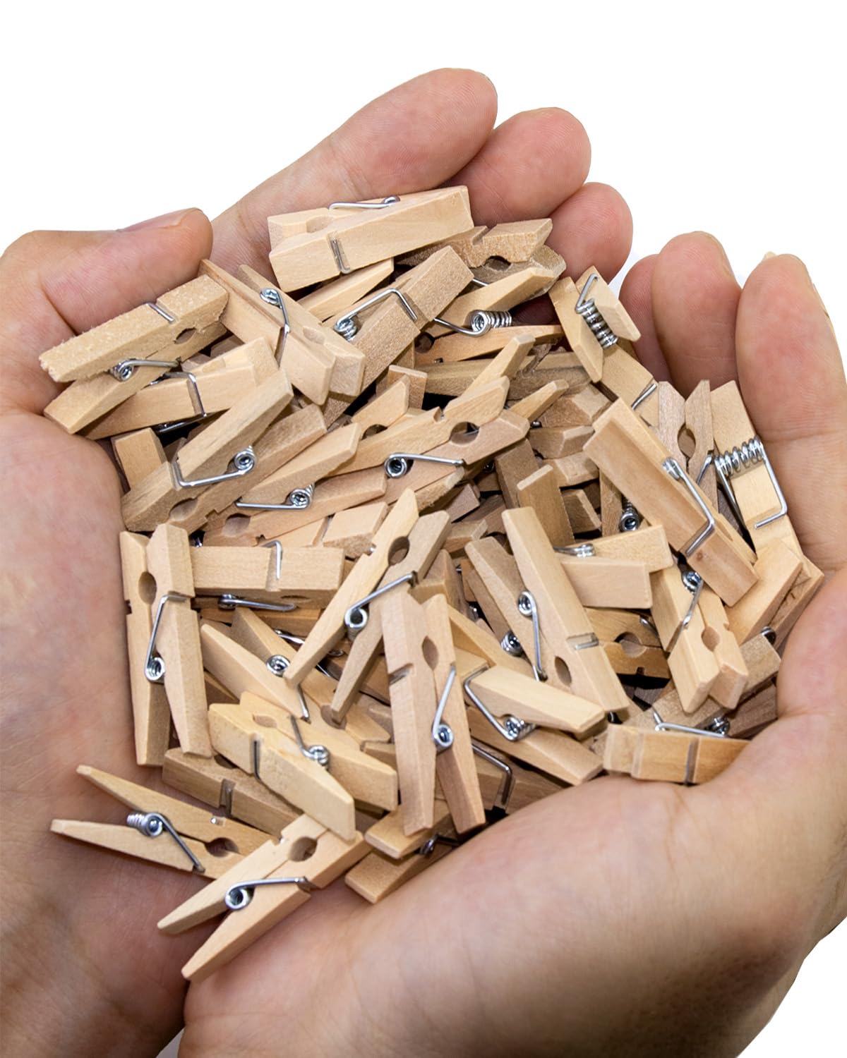 200 PCS Mini Wooden Clothespins 1.2 Inch - Small Photo Clips for Baby Shower, DIY Crafts, Scrapbooking & Home Decor - Perfect for Hanging Photos, Artwork, Garlands and Party Decorations
